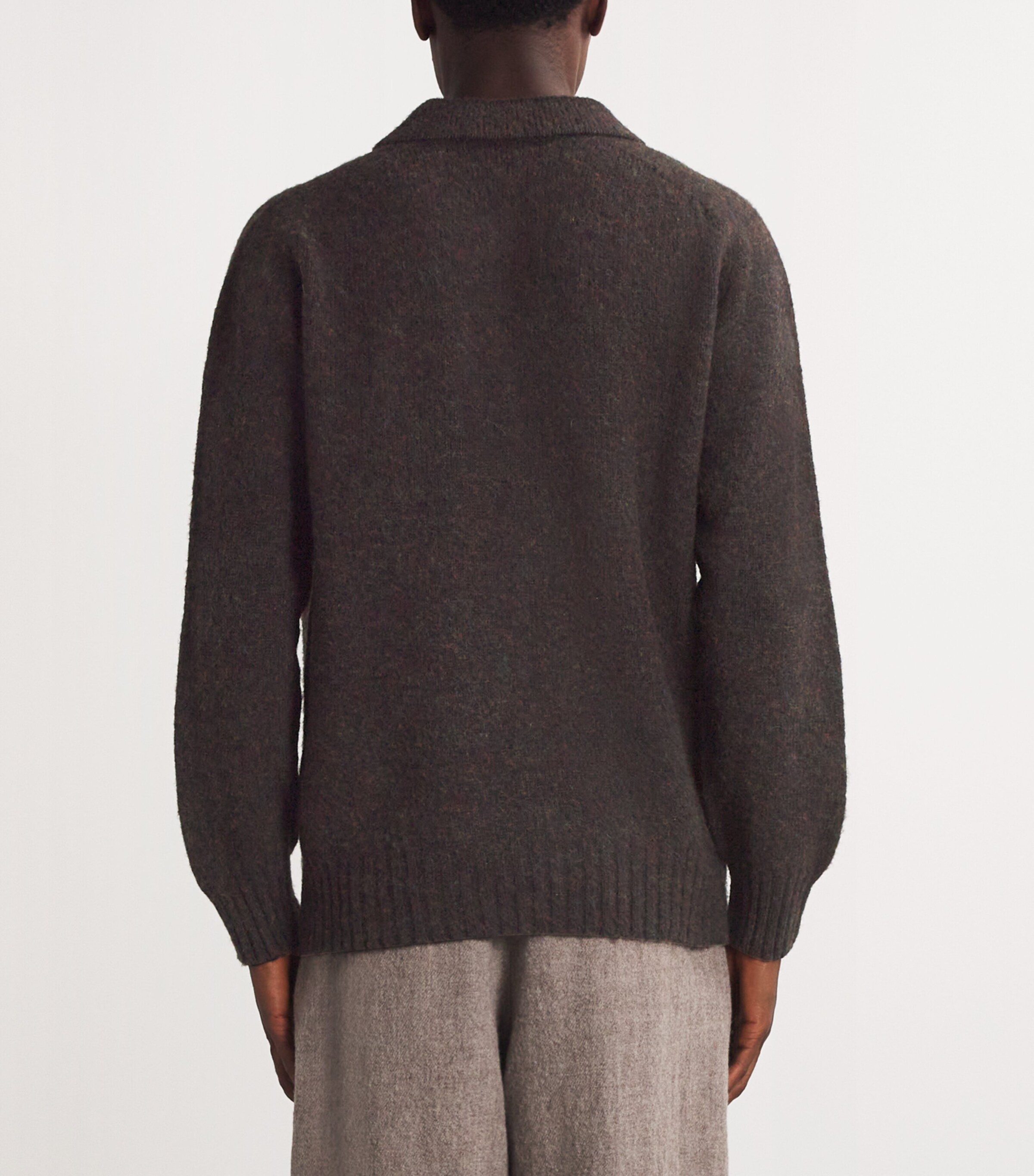 Wool Shetlan Cardigan MIDNIGHT MELANGE Image 4