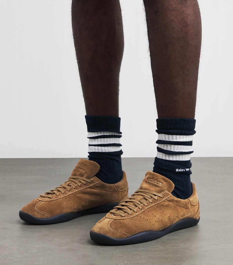 adidas Mens x Wales Bonner Suede Low-Top Sneakers Suplicol/earthst/blk Image 5