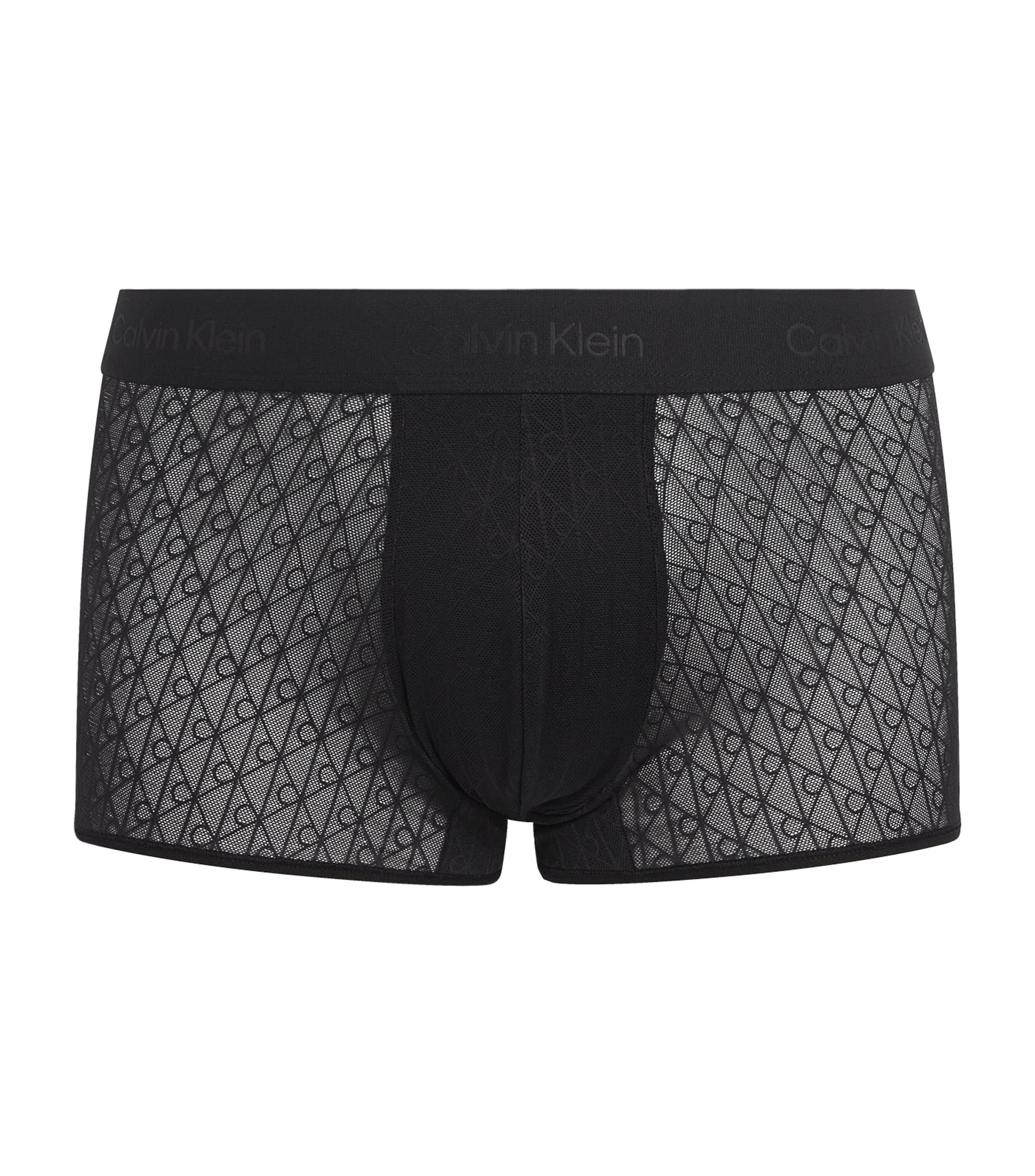 Microfibre Lace Trunks BLACK Image 1