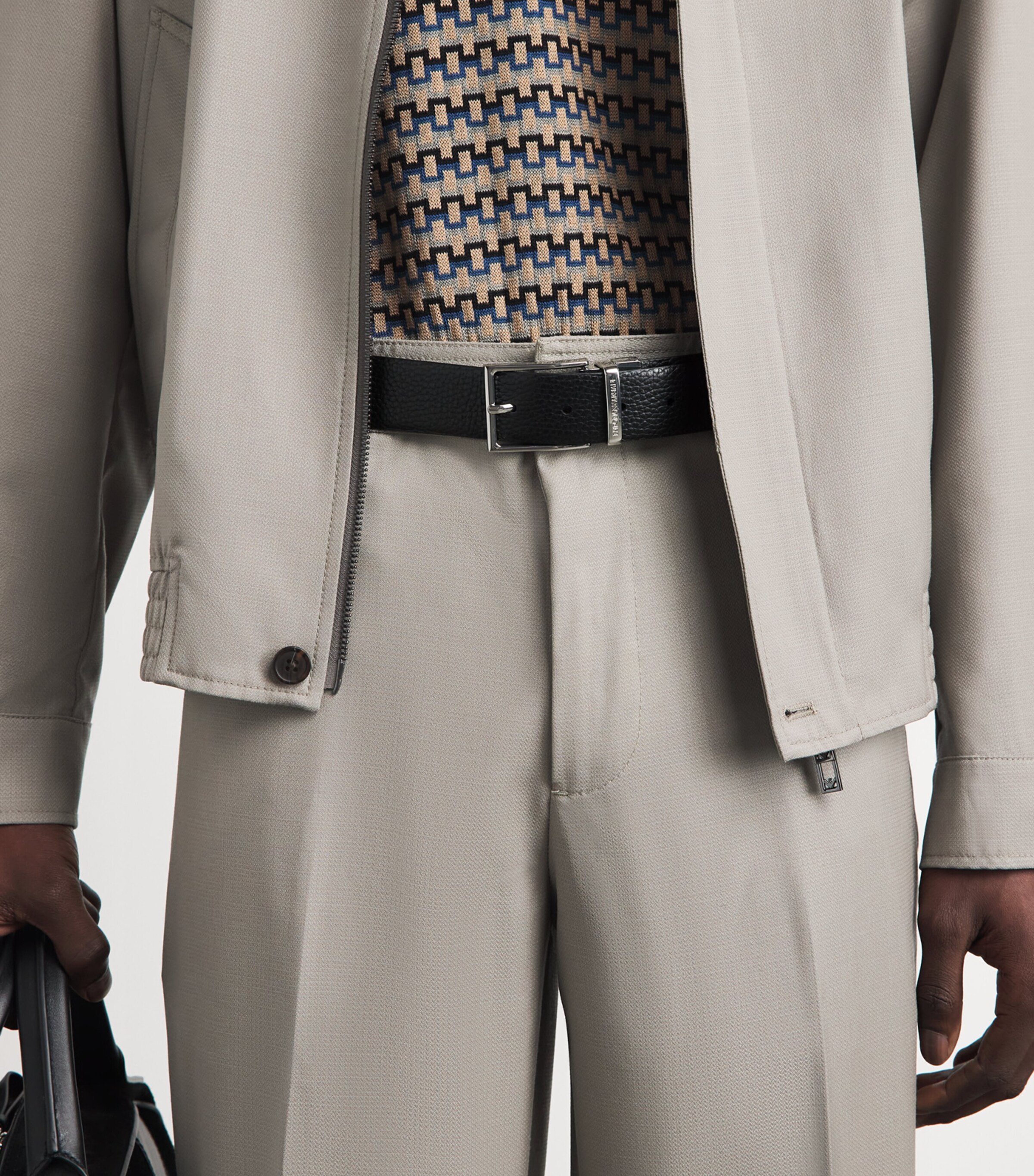 Emporio Armani Grained Leather Belt Image 2