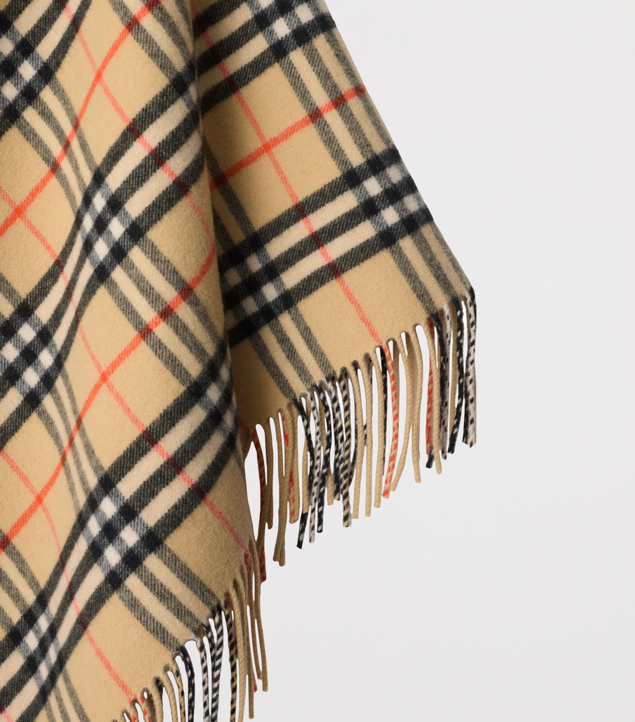 Burberry Wool-Cashmere Check Cape Sand Image 4