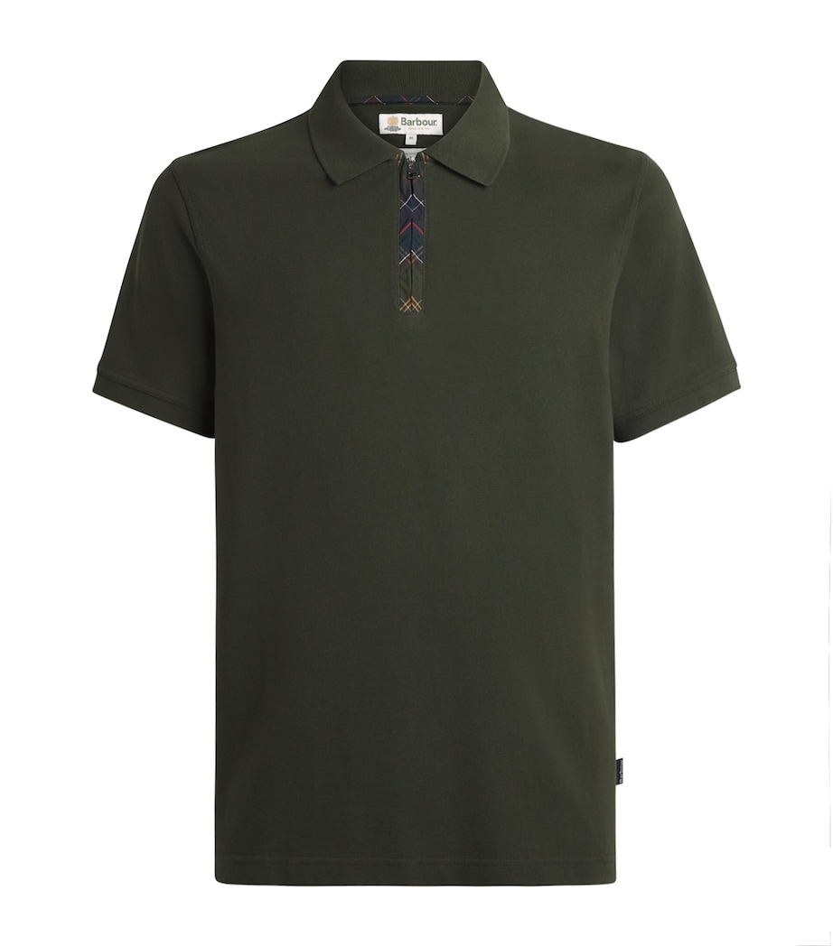 Barbour Mens Cotton Stately Polo Shirt Sage Image 1