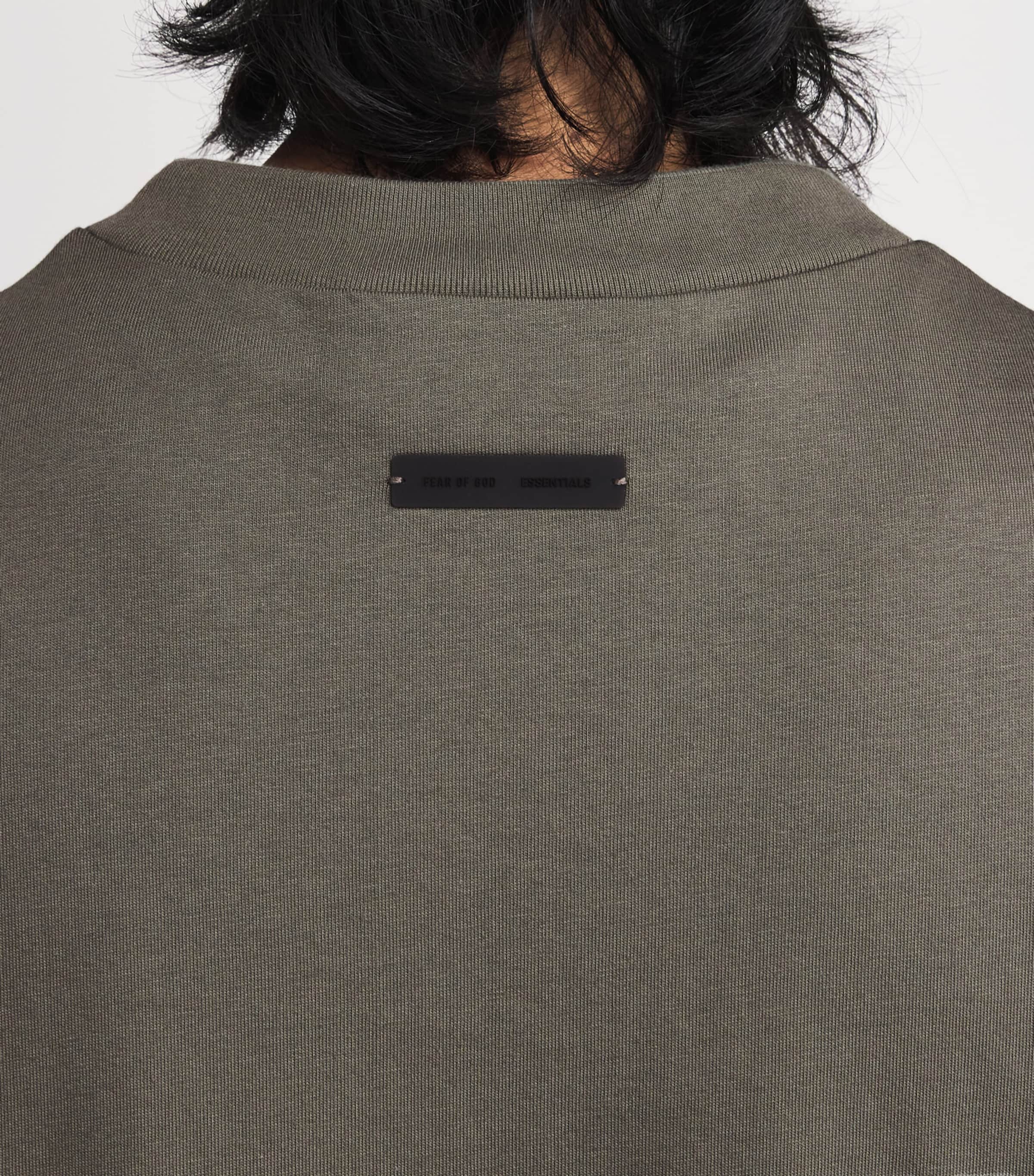 FEAR OF GOD ESSENTIALS Mens Cotton Logo Oversized T-Shirt Moss Image 6