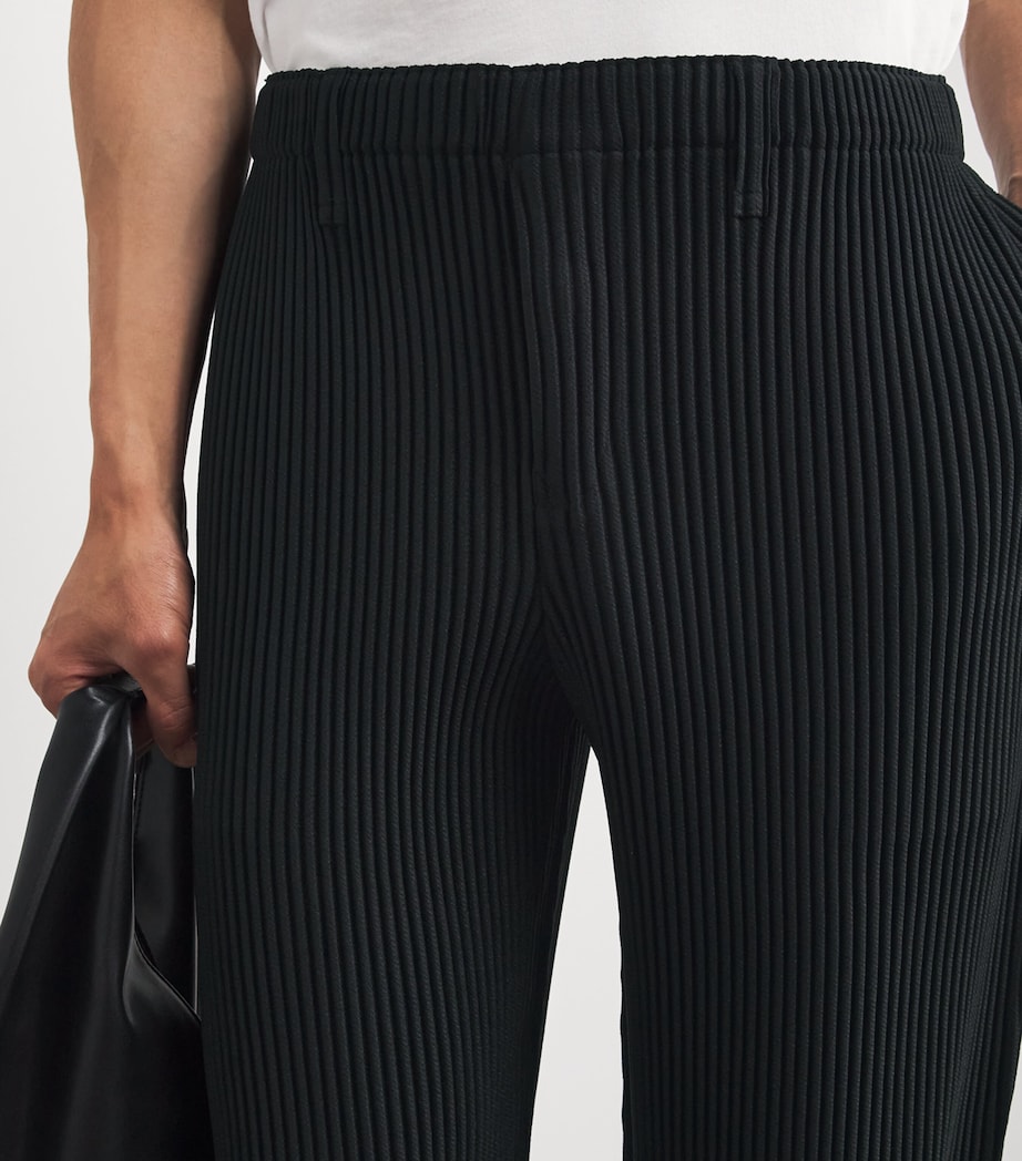 Pleated Straight Trousers 15-BLACK Image 6