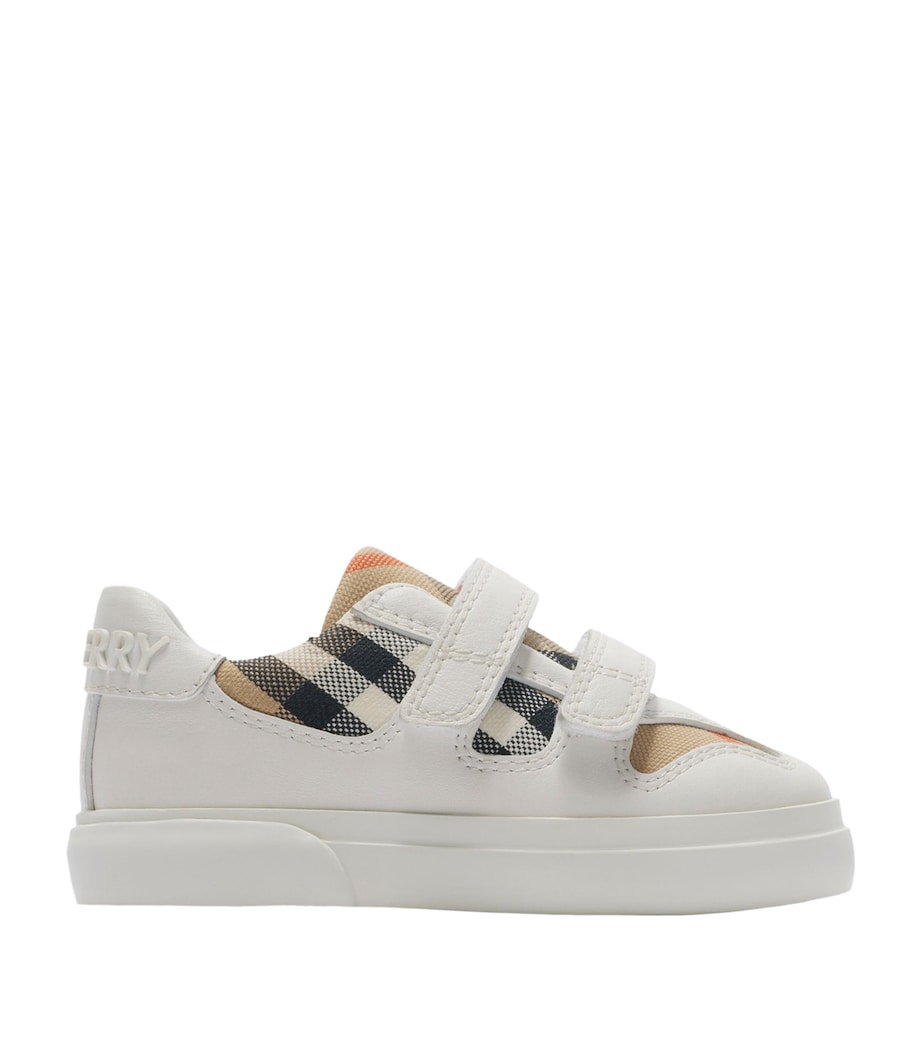 Leather Check Velcro Sneakers SAND IP CHECK Image 1