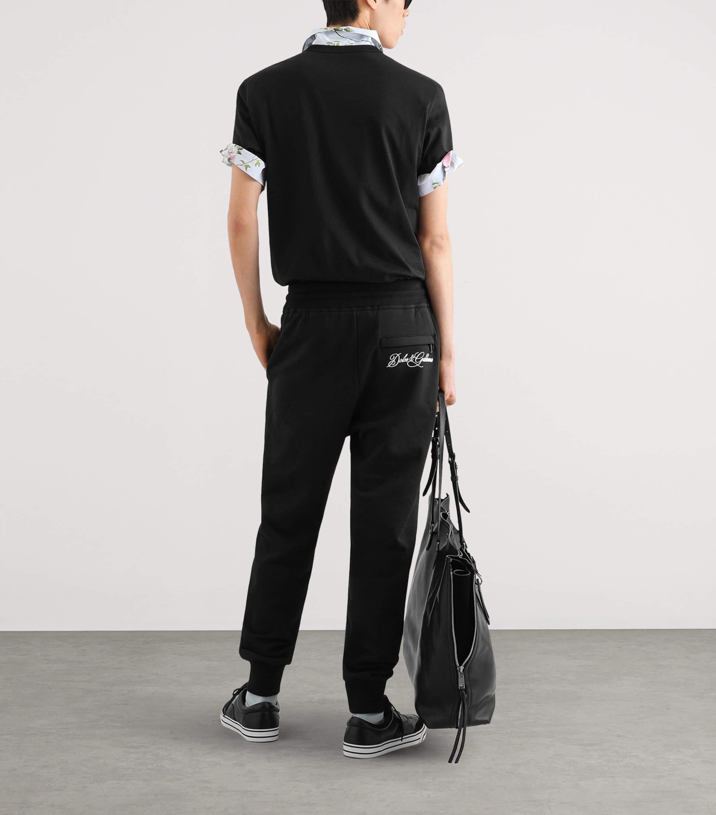 Dolce&Gabbana Mens Cotton Logo Plaque T-Shirt Black Image 3