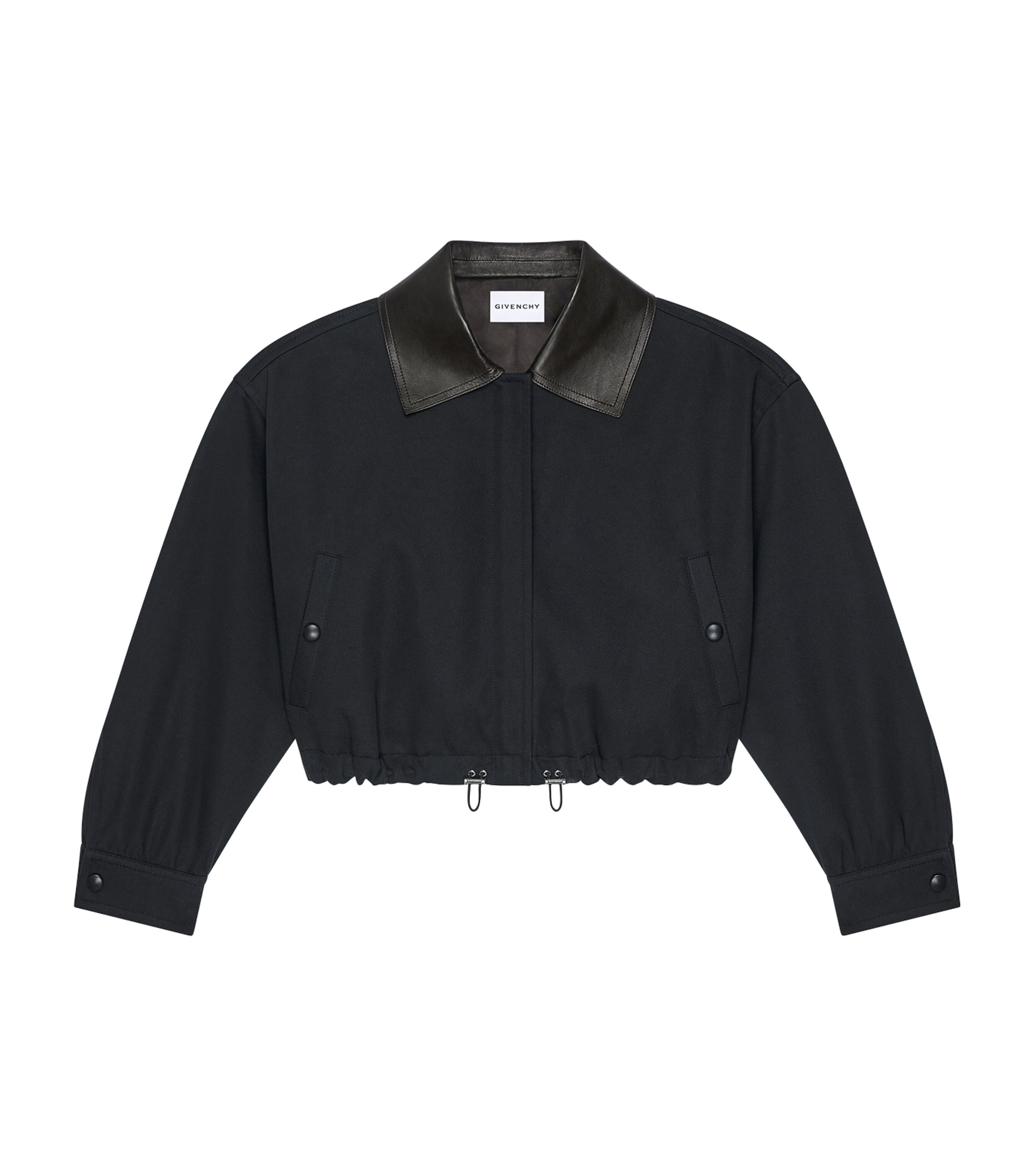 Givenchy Womens Cotton-Wool Leather-Trim Bomber Jacket Image 1