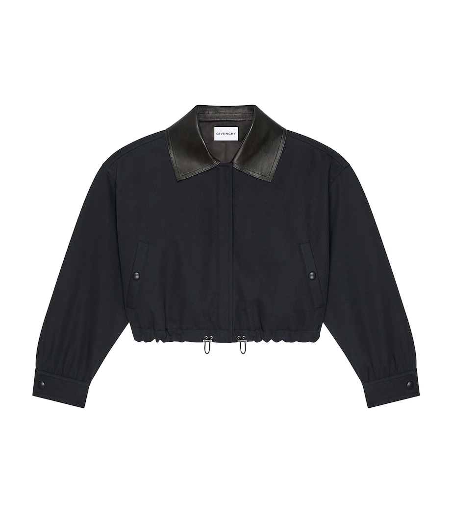 Givenchy Womens Cotton-Wool Leather-Trim Bomber Jacket Image 1