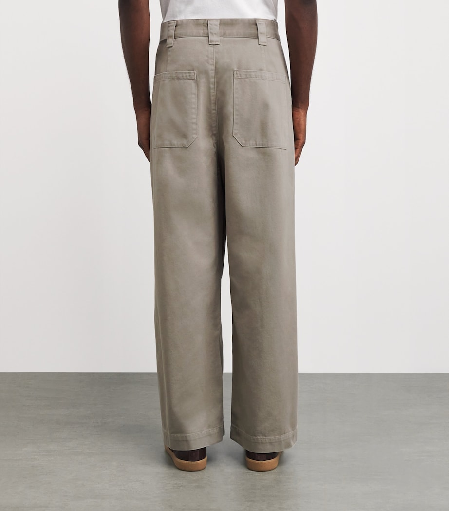 Pleated-Detail Gaius Trousers OYSTER Image 4