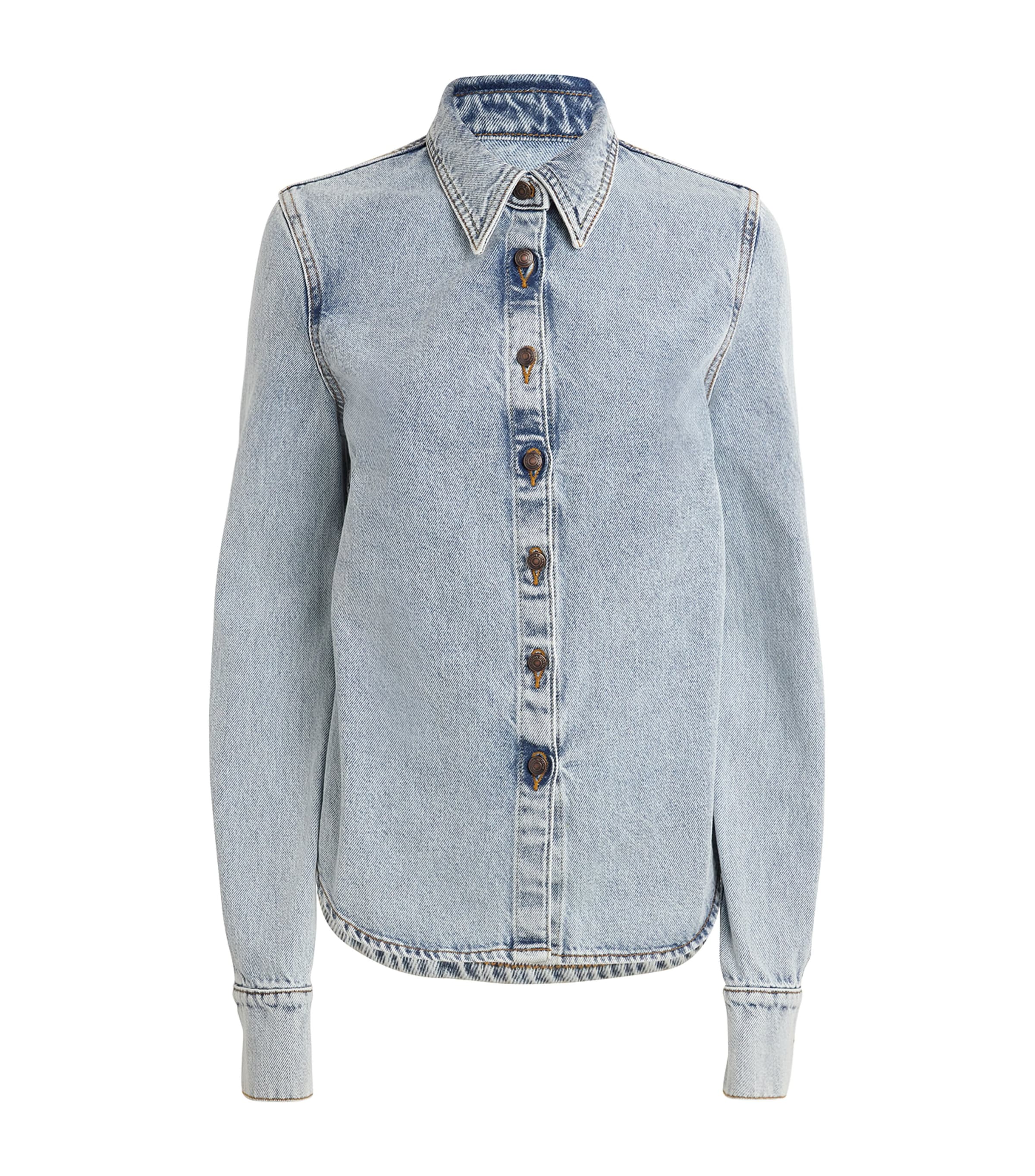 Shop Magda Butrym Denim Shirt In Blue