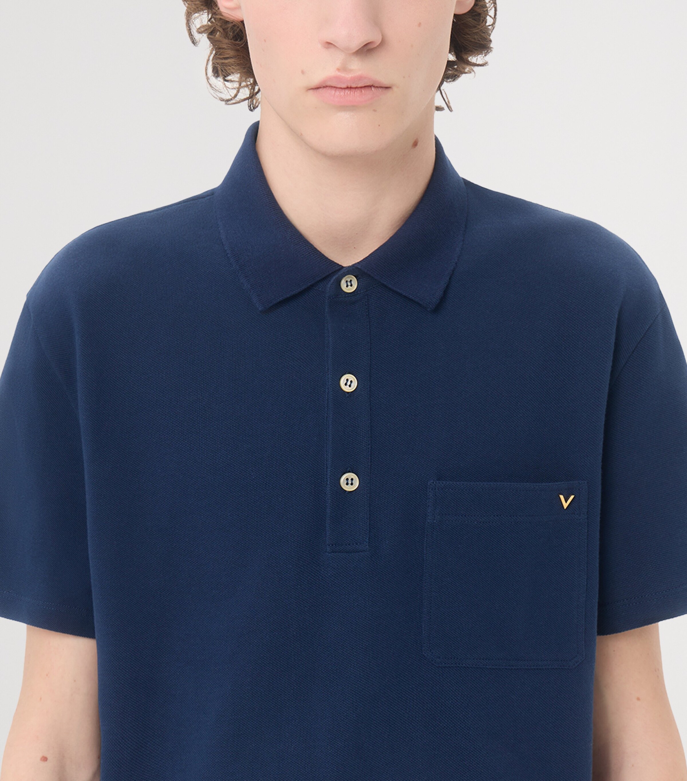 Valentino Mens Cotton VGold Polo Shirt Image 7