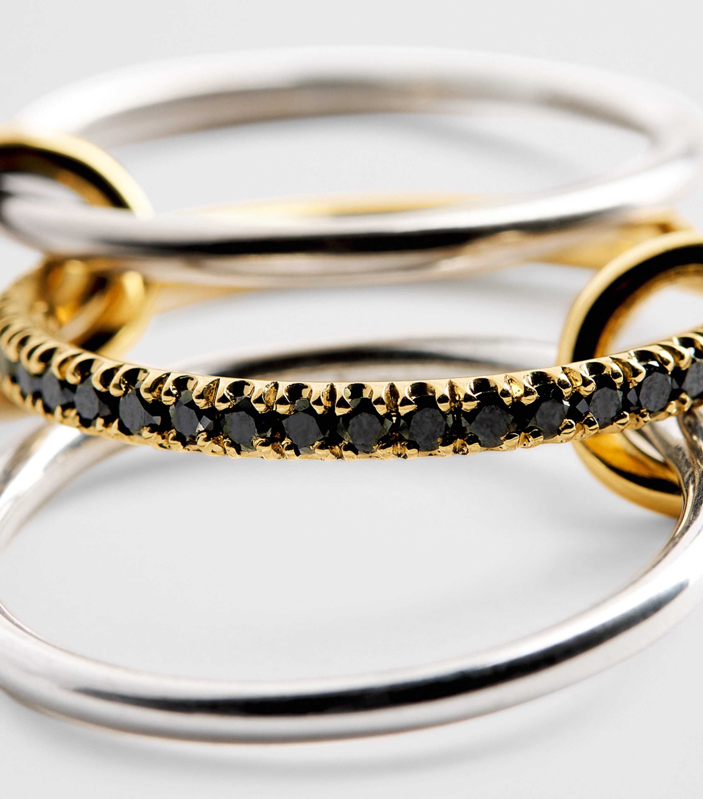 Spinelli Kilcollin Mixed Gold and Black Diamond Tigris Ring (Size 10) Mixed Gold Image 5