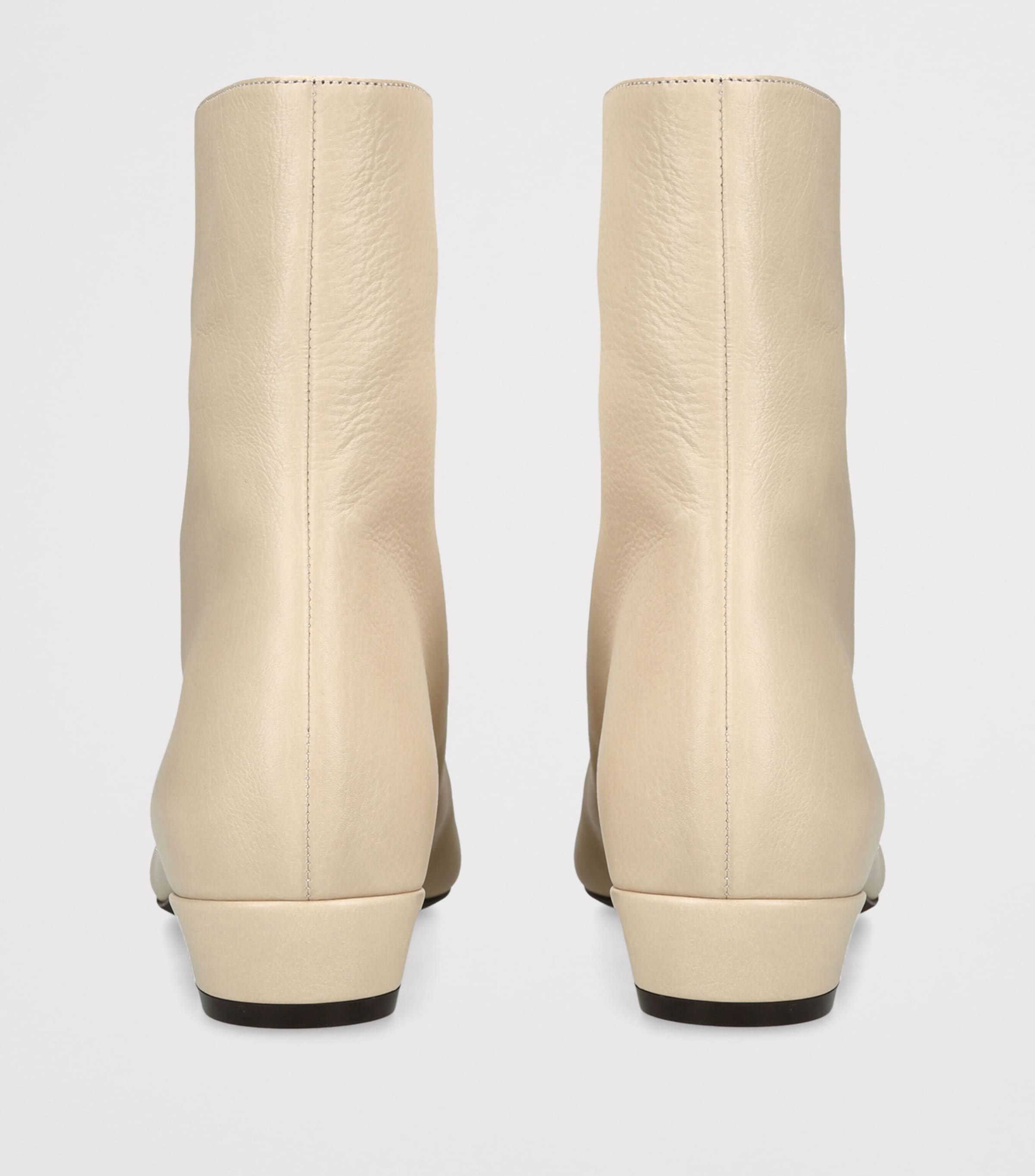 Herbert Levine Leather Easy Does it Ankle Boots Bone Image 3