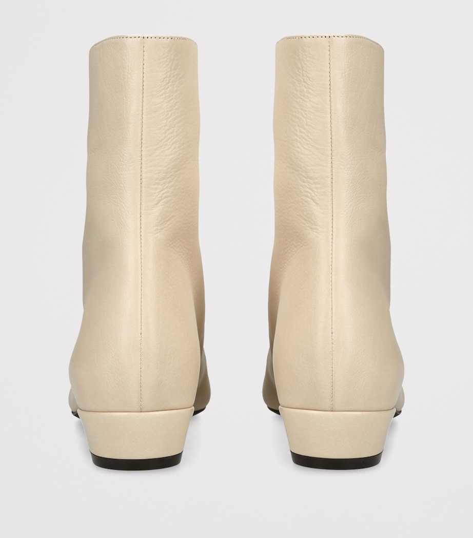 Herbert Levine Leather Easy Does it Ankle Boots Bone Image 3