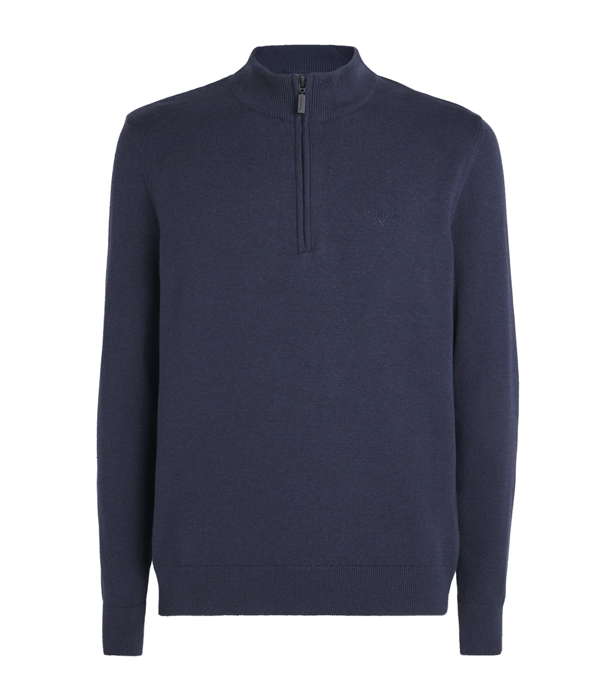 Barbour Mens Cotton Avoch Half-Zip Sweater Navy Marl Image 1