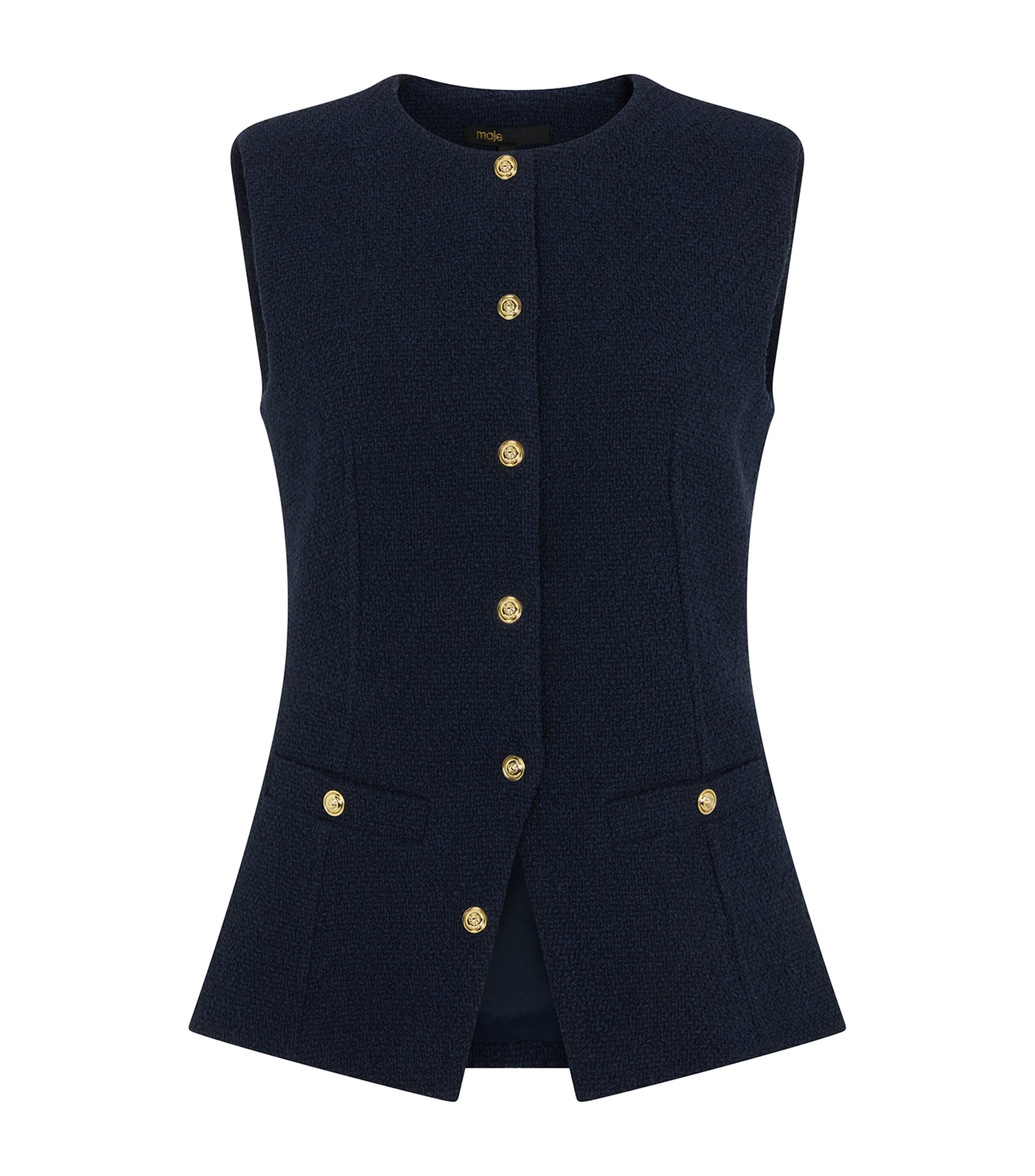 Maje Pocket-detail Waistcoat In Black