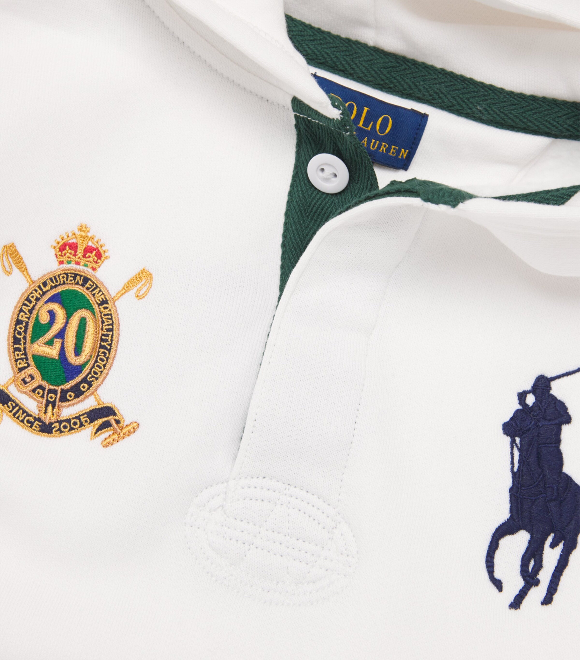 Ralph Lauren Kids Cotton 20th Anniversary Crest Hoodie (6-14 Years) Wht/navy P Image 3