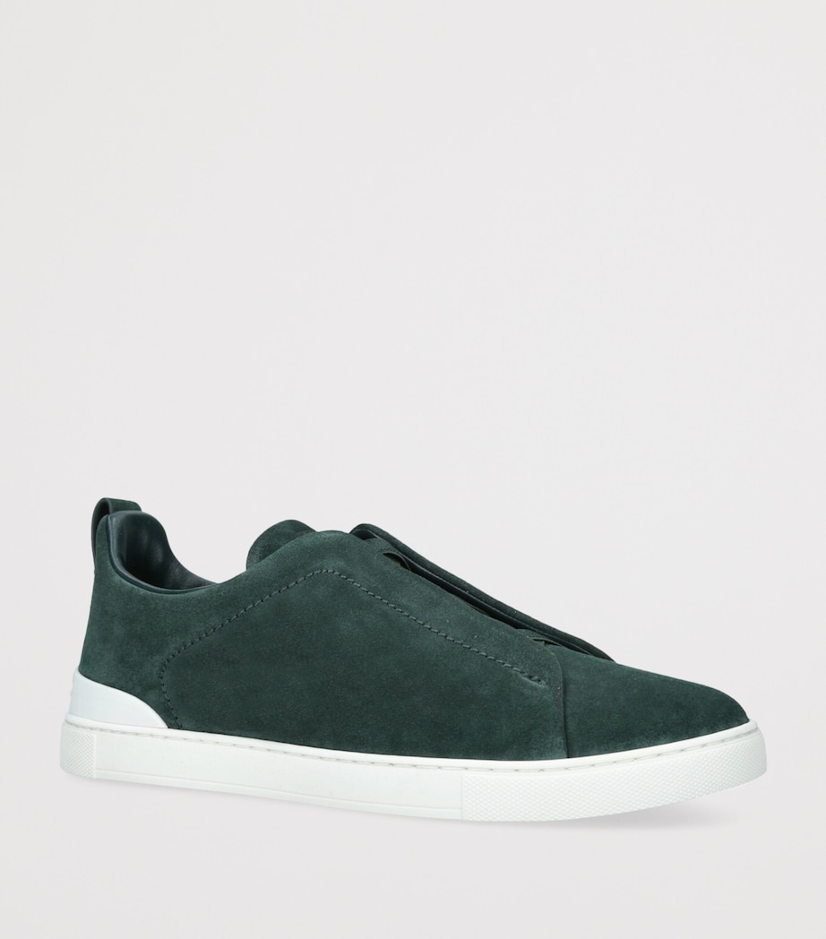Suede Triple Stitch Sneakers TEAL Image 3