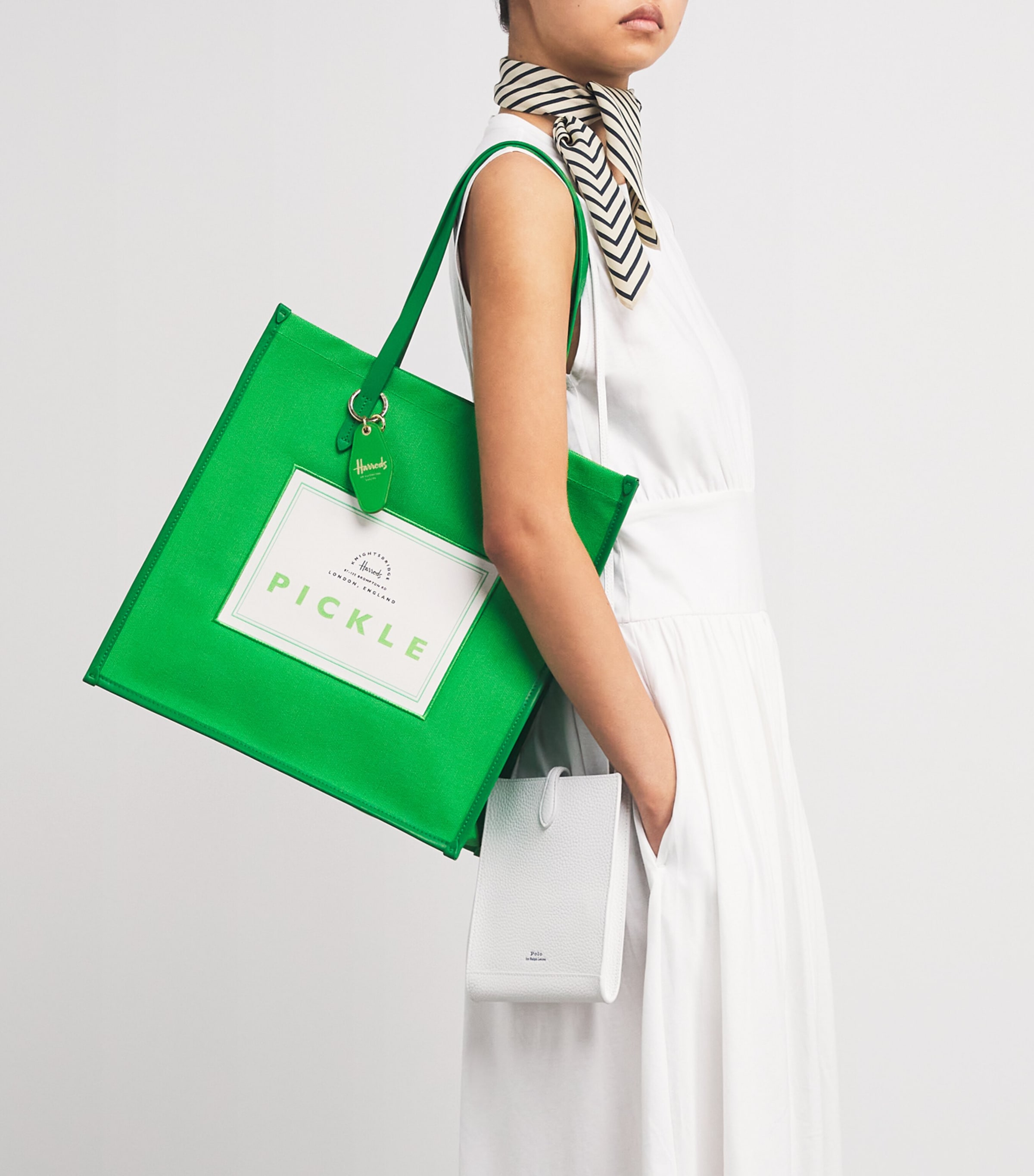 Cotton Pickles Condiments Shopper Bag GREEN Image 5