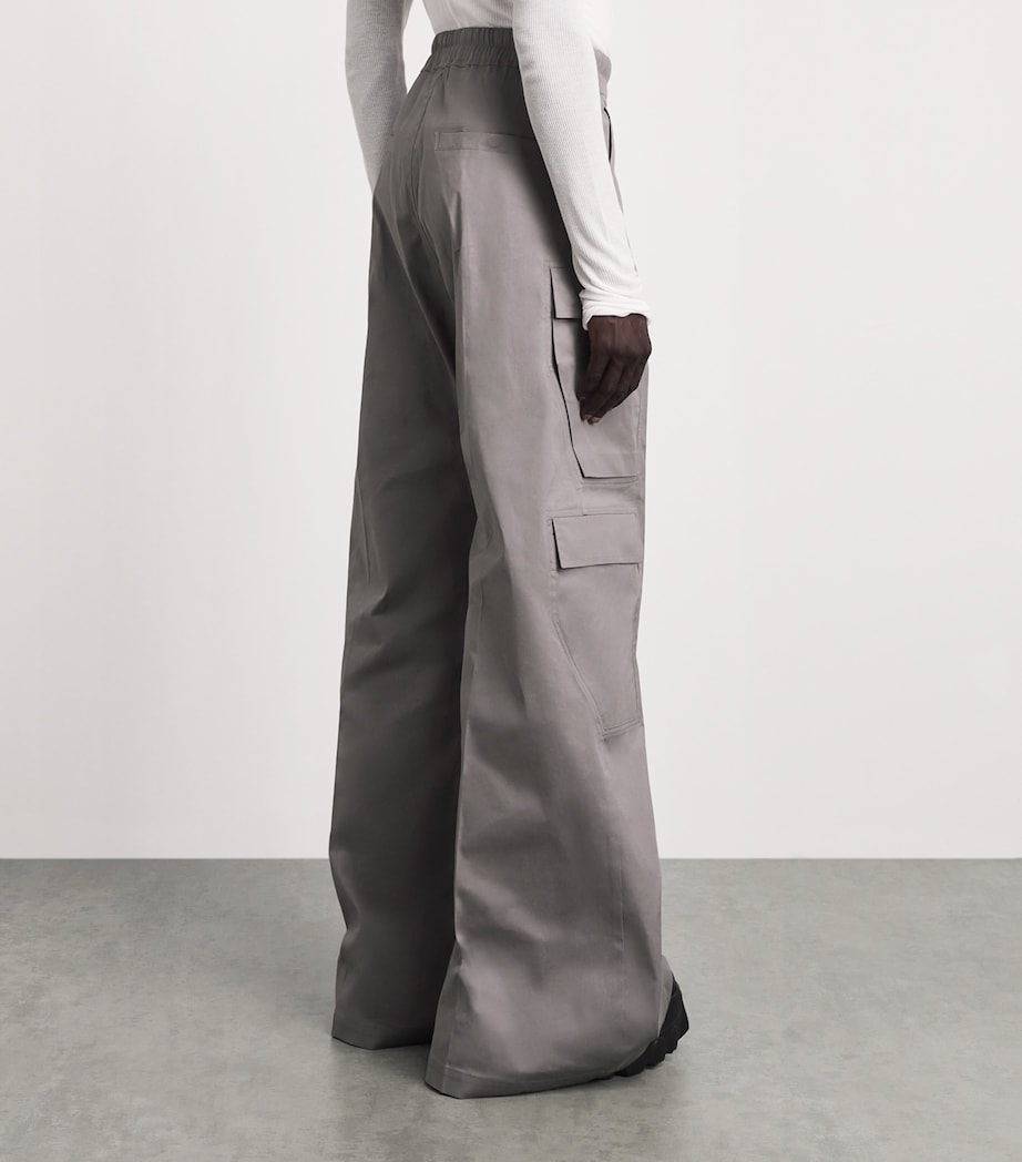 Rick Owens Mens Cargobelas Wide-Leg Trousers Steel Image 5