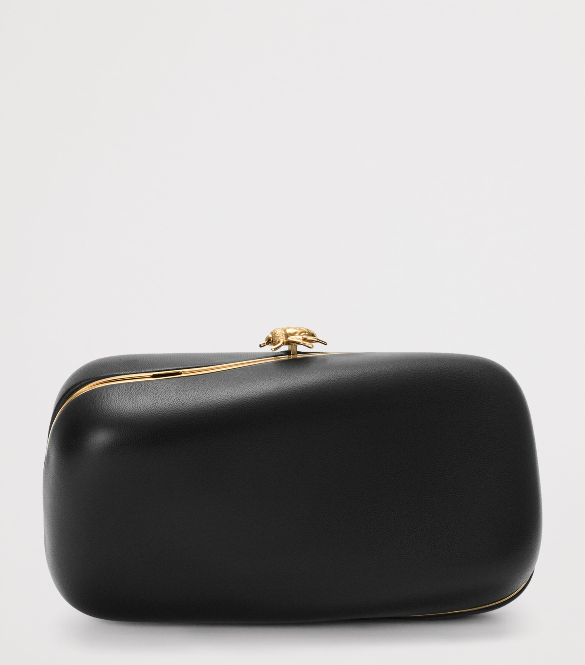 LOEWE Leather Twisted Minaudiere Clutch Bag Black Image 7