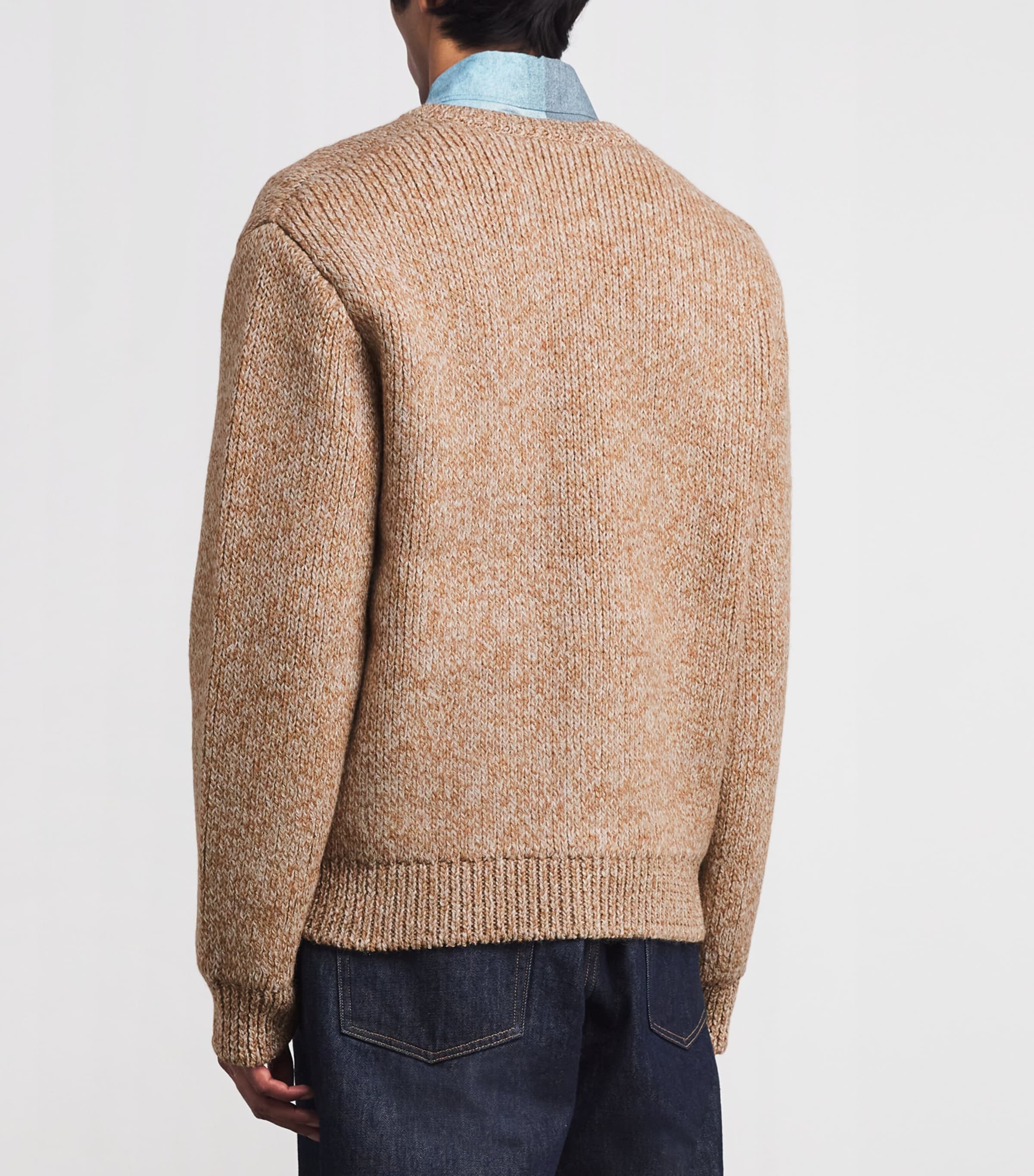 Wool-Alpaca Double-Faced Cardigan BEIGE Image 4