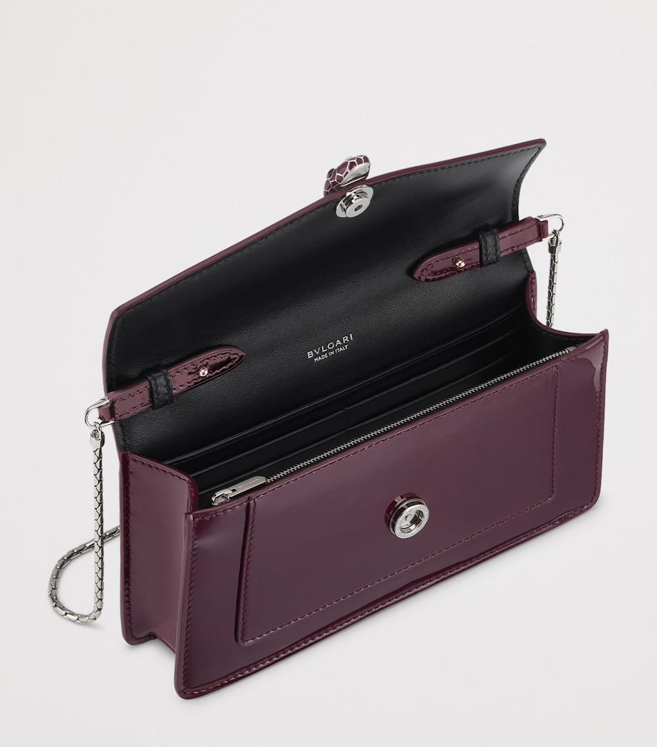 Bvlgari Leather Serpenti Forever Chain Wallet Purple Image 5