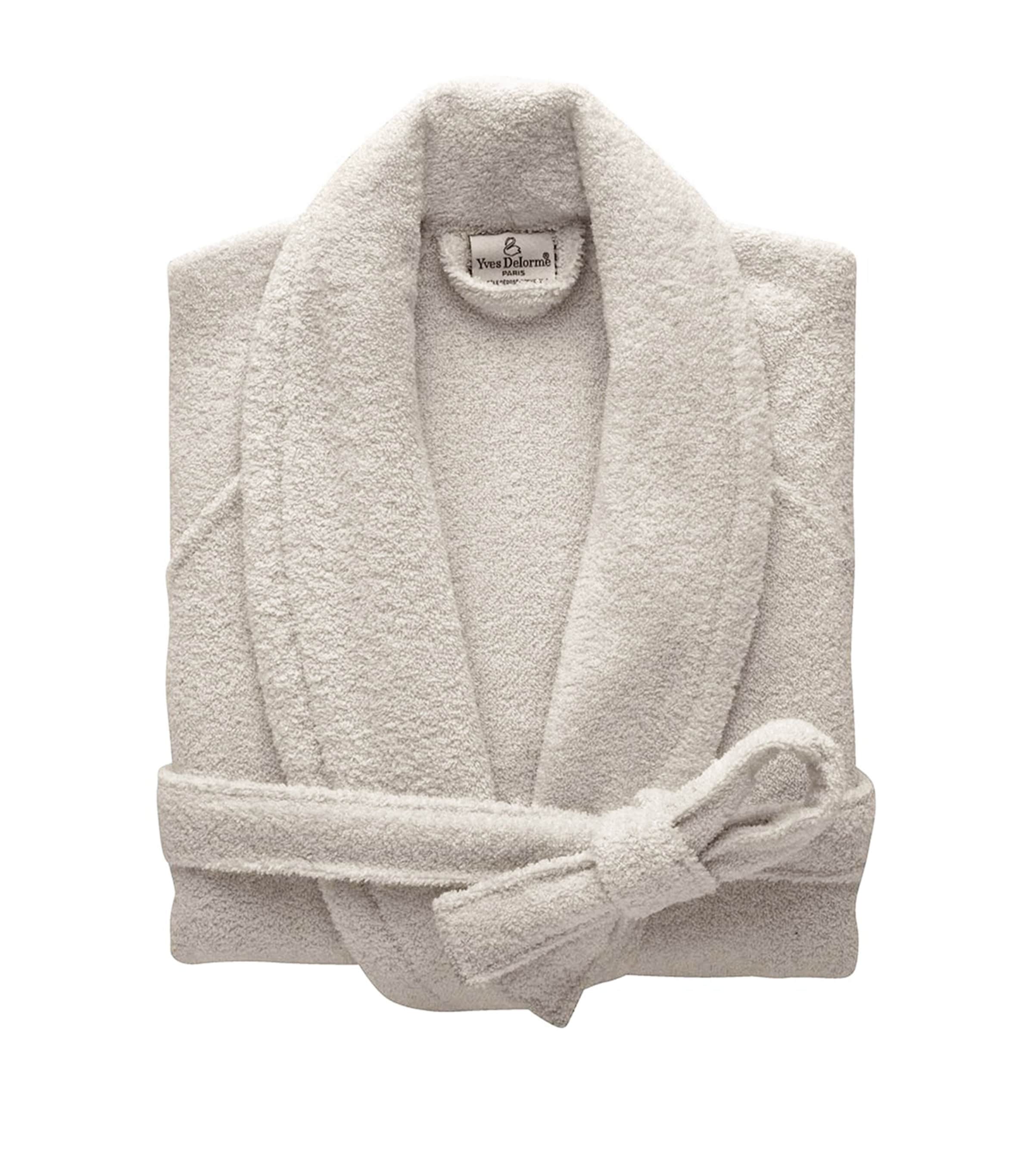 Yves Delorme Pierre Etoile Cotton-blend Robe L In Pierre