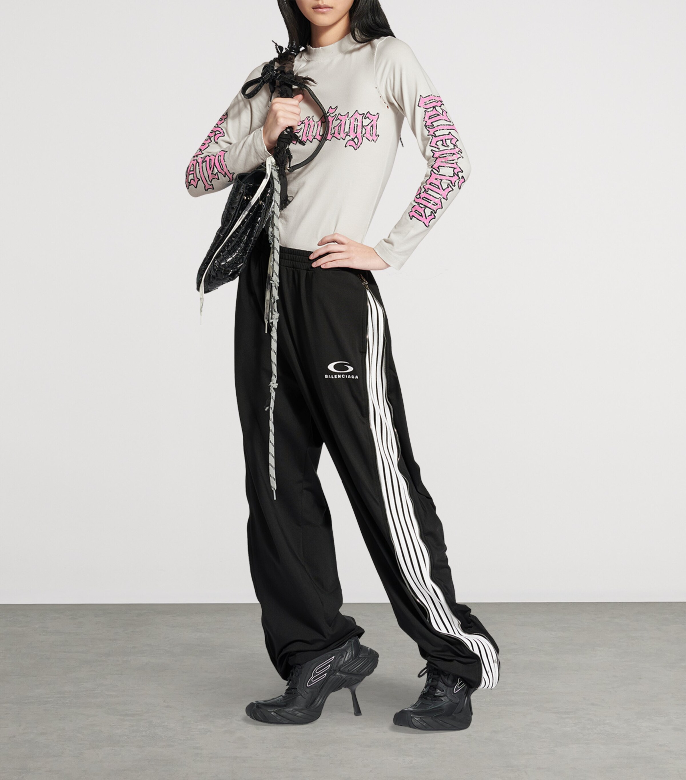 Balenciaga Black Zipped Sweatpants | Harrods US