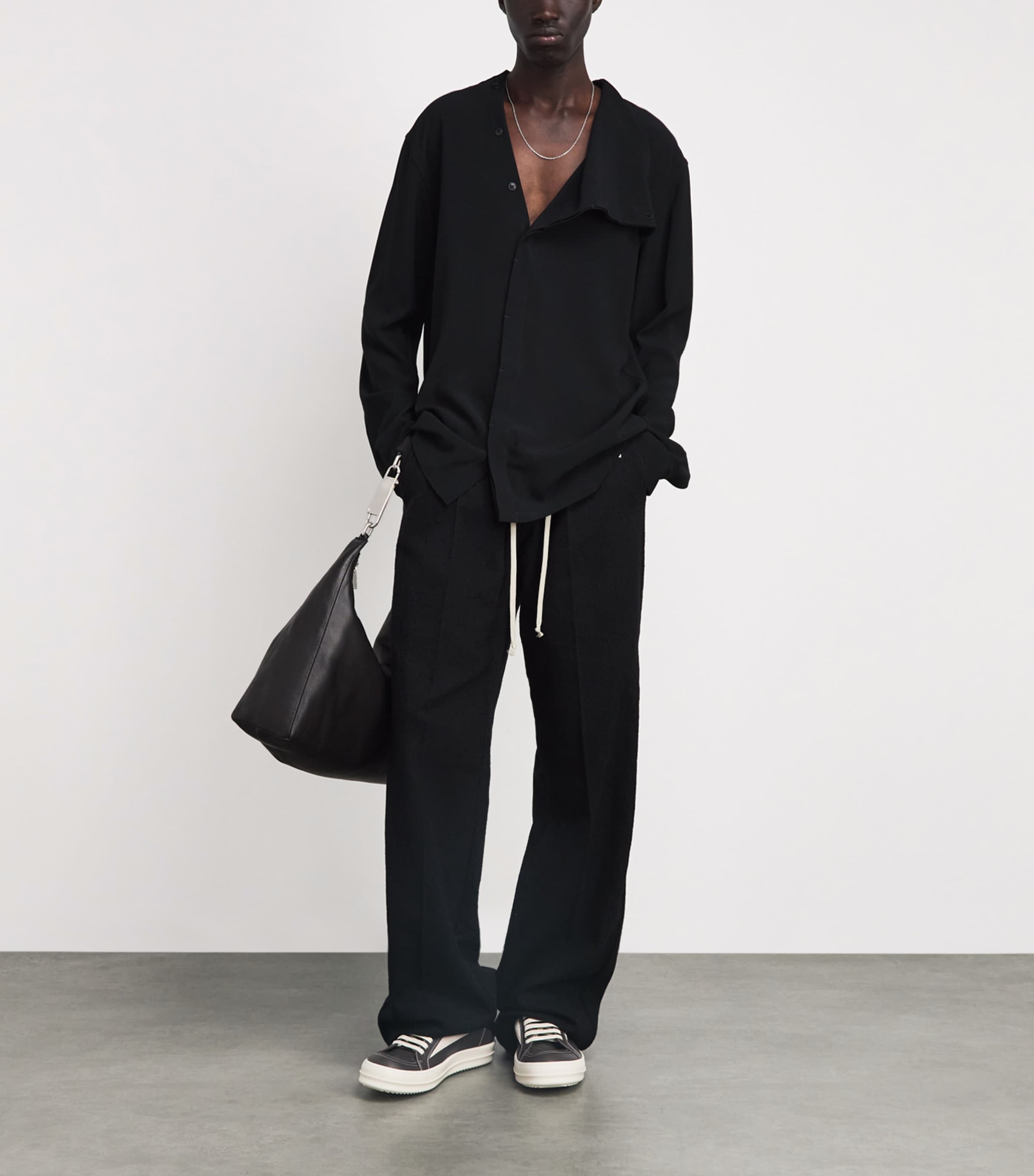 Rick Owens Leather Vintage Sneakers Drkdust/milk Image 4