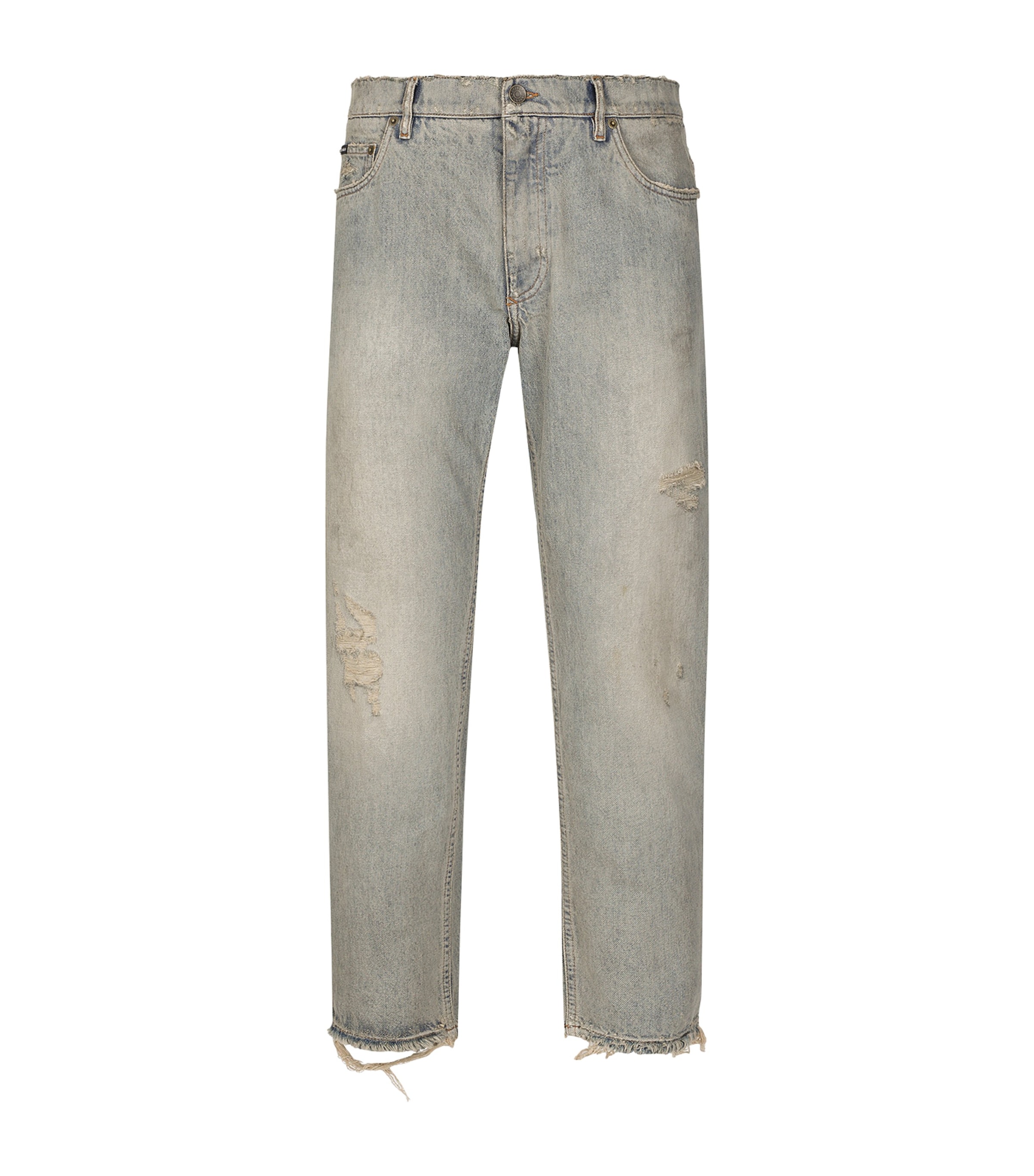 Shop Dolce & Gabbana Distressed Straight Jeans