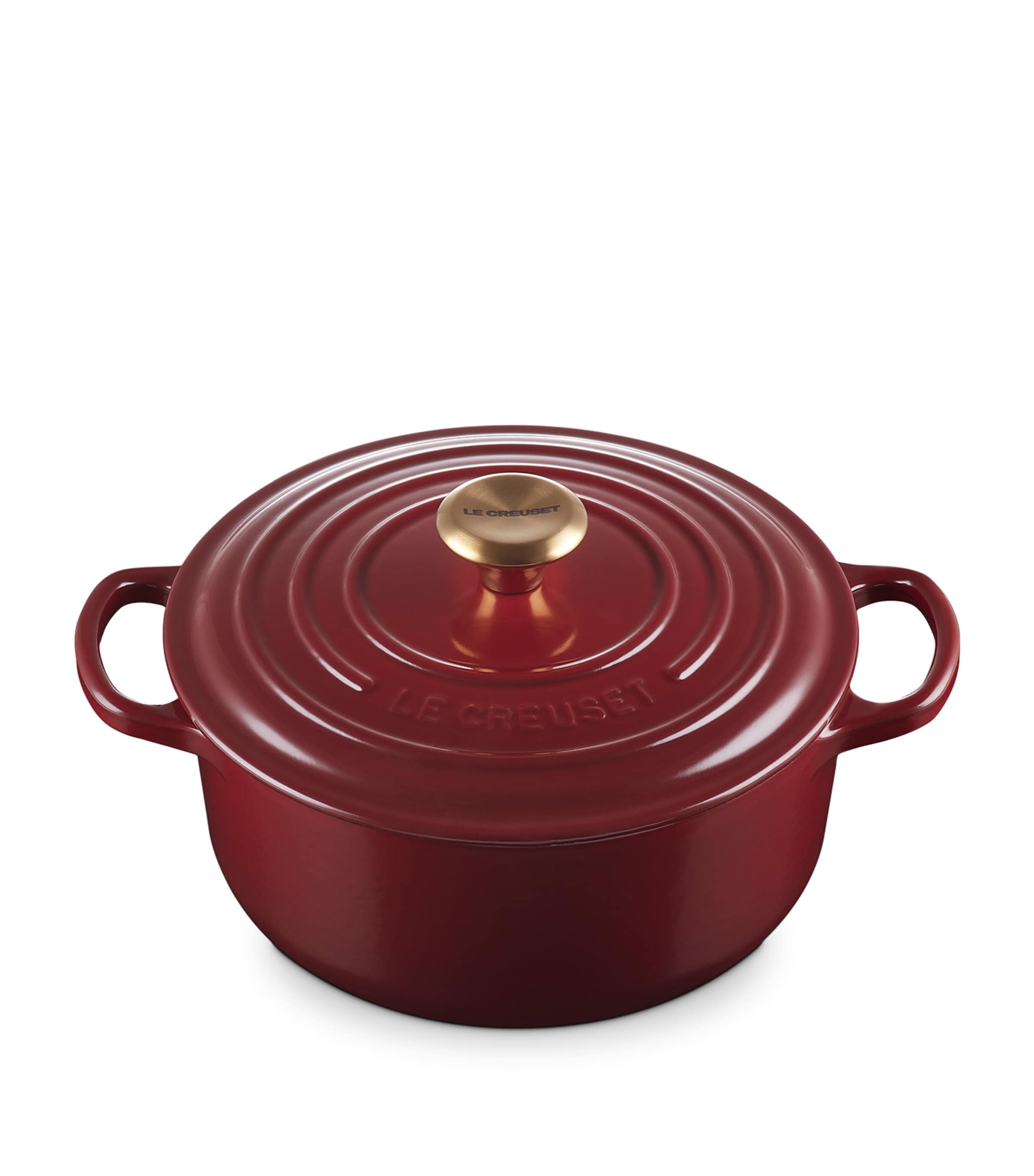 Le Creuset Cast Iron Round Casserole Dish In Burgundy