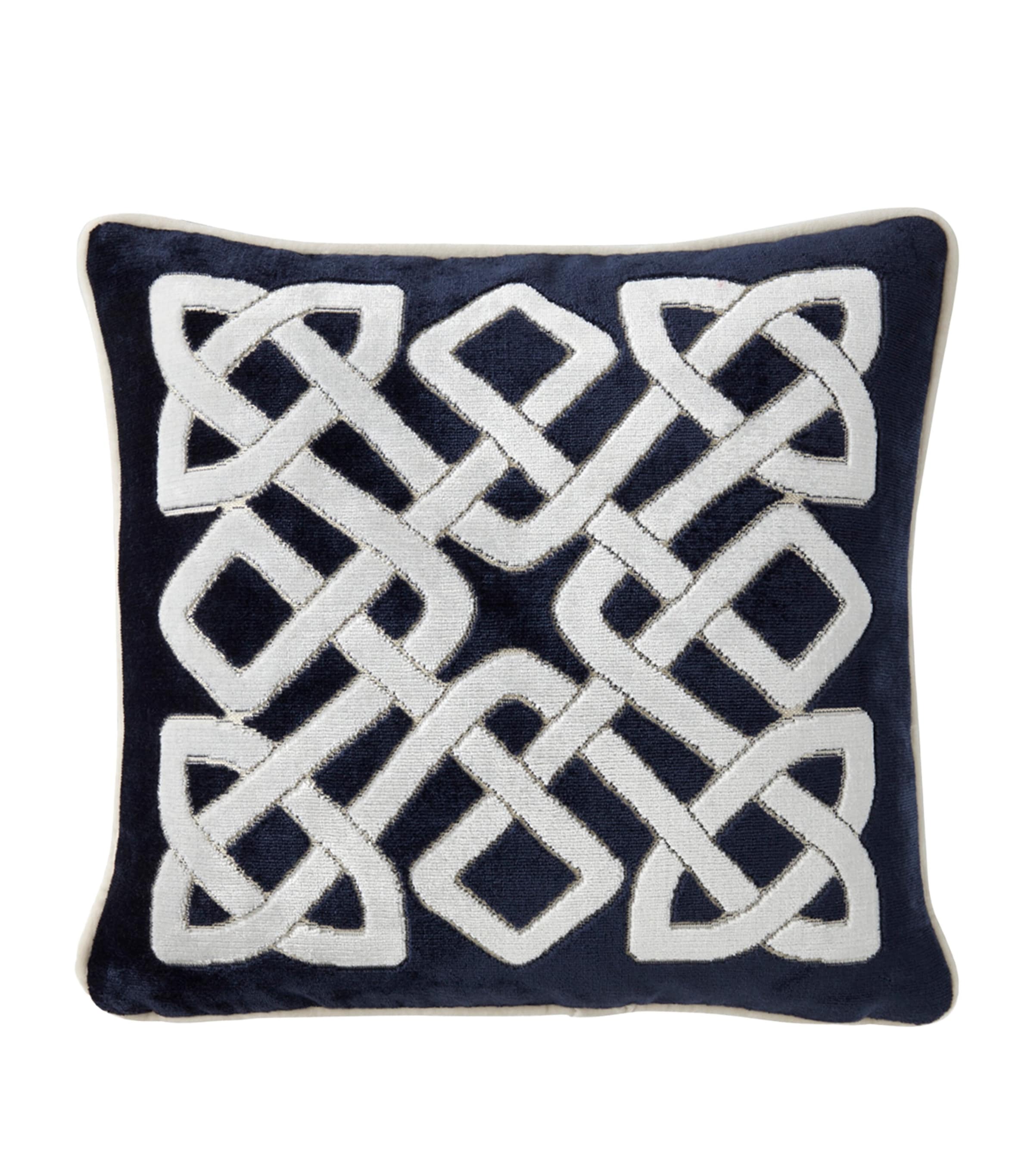 Yves Delorme Entrelac Marine Square Cushion Cover (45cm x 45cm) Marine Image 1