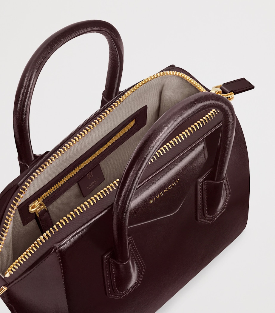 Small Leather Antigona Top-Handle Bag BURGUNDY Image 4