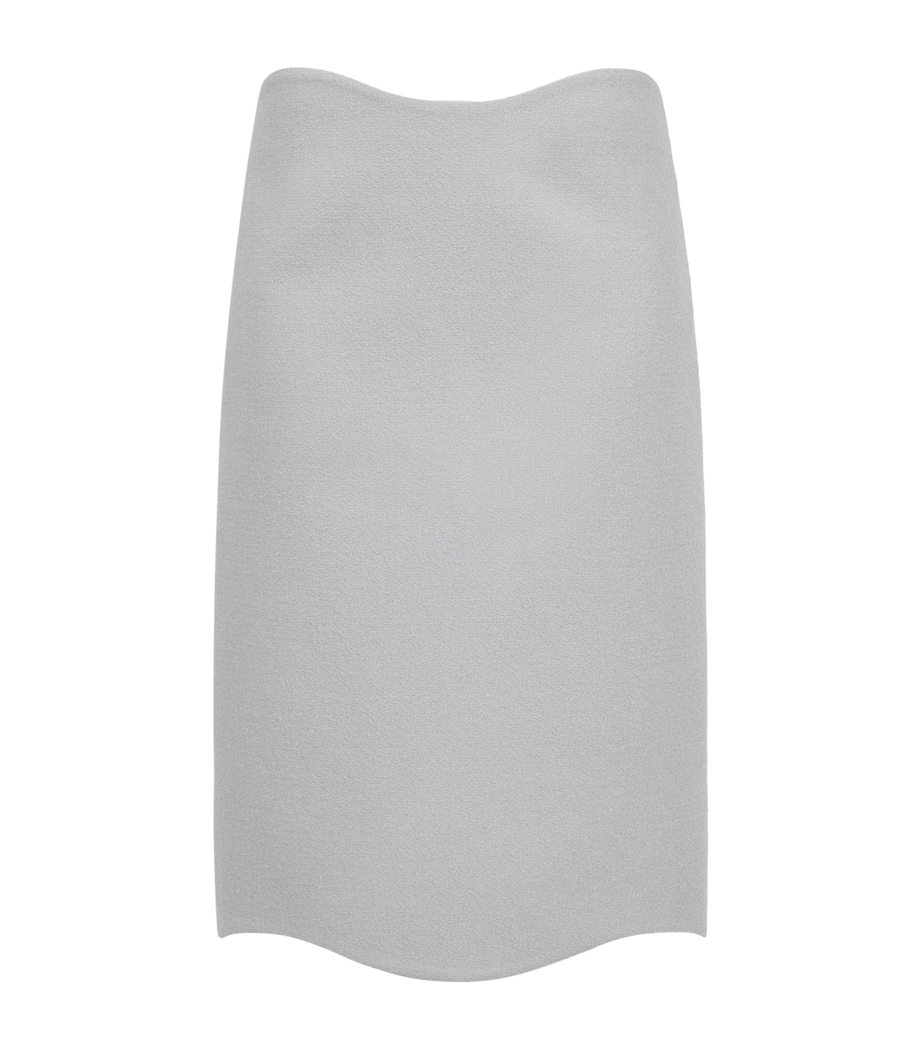 Alaïa Womens Wool Mini Pencil Skirt Grey Image 1