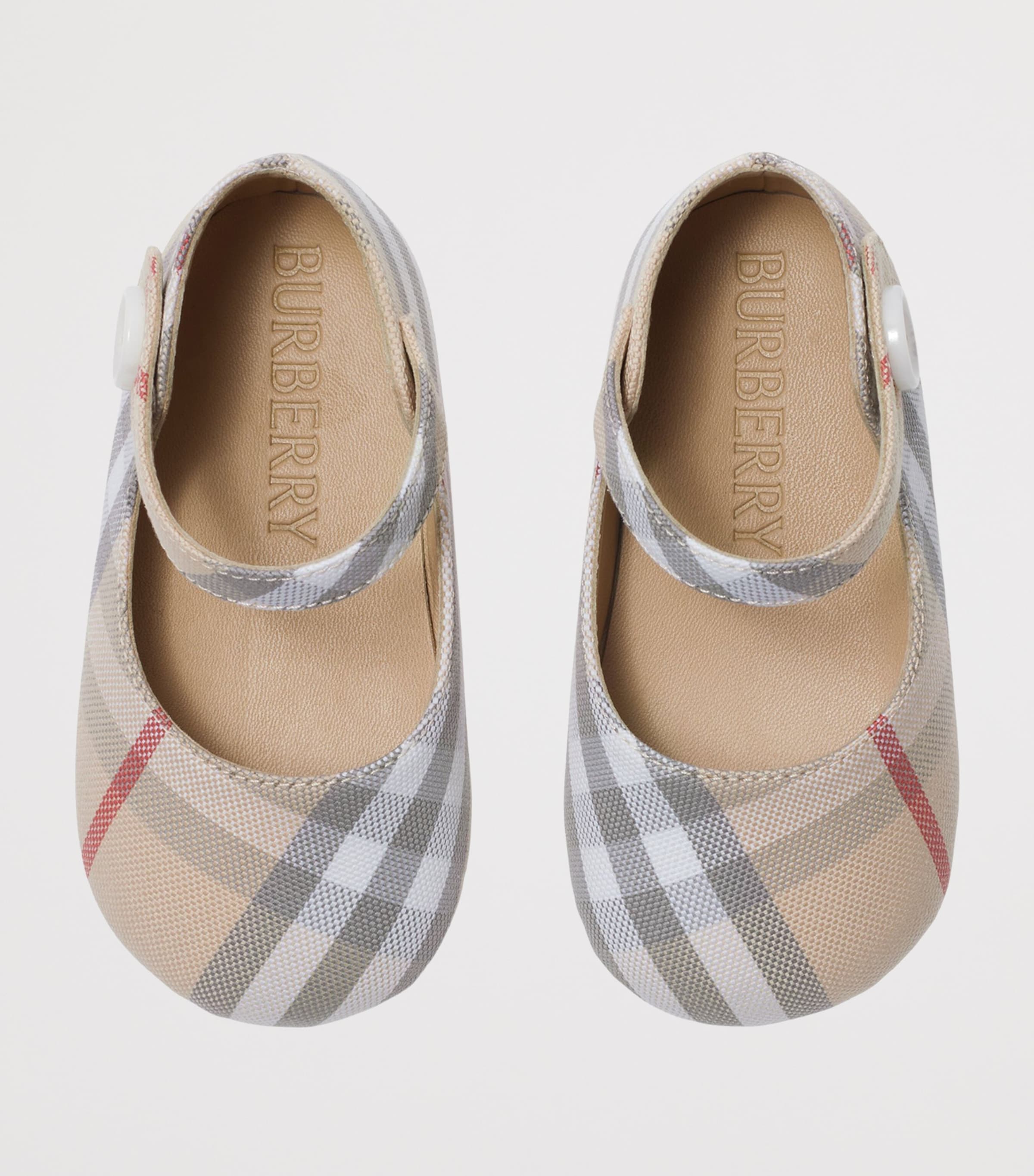 Cotton Check Mary Janes PALE STONE IP CHECK Image 2
