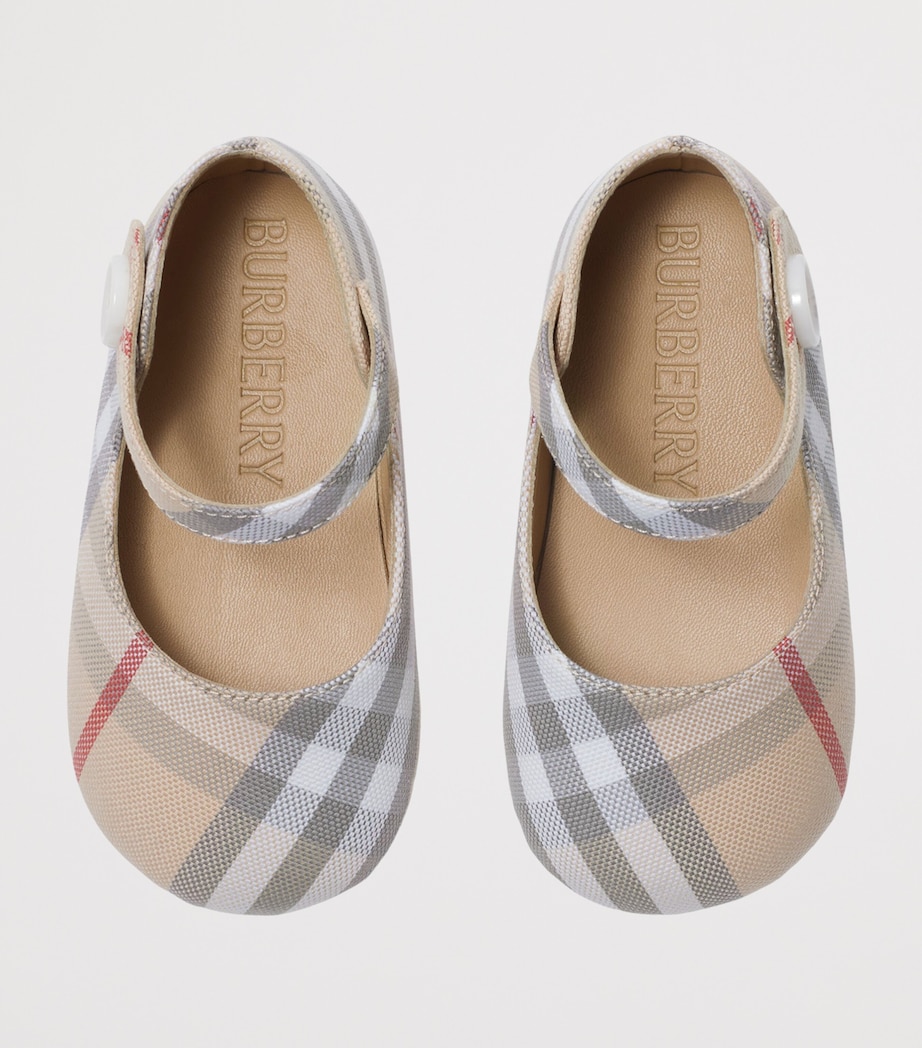 Cotton Check Mary Janes PALE STONE IP CHECK Image 2