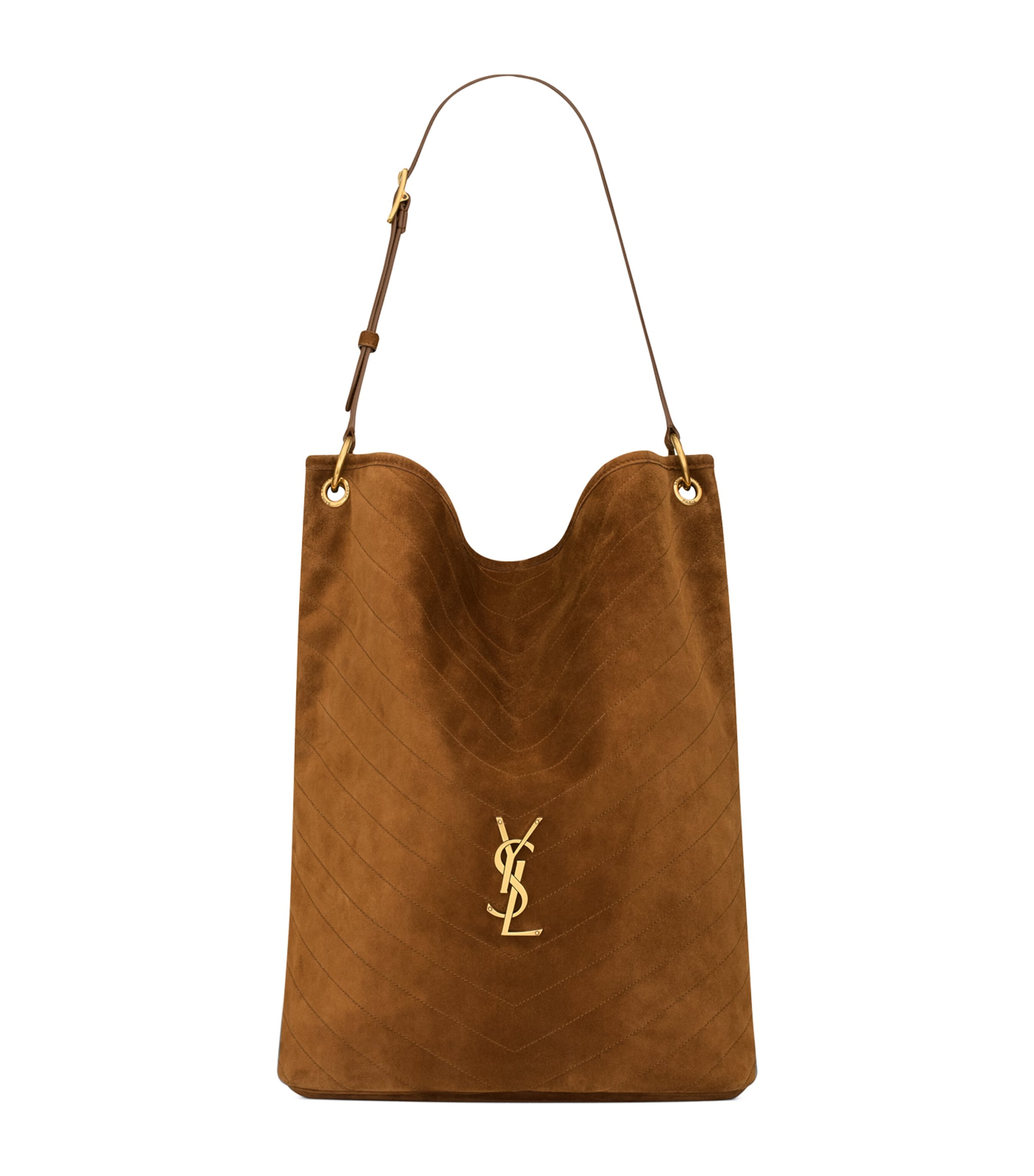 Saint Laurent Niki Supple Bucket In Suede In Sand