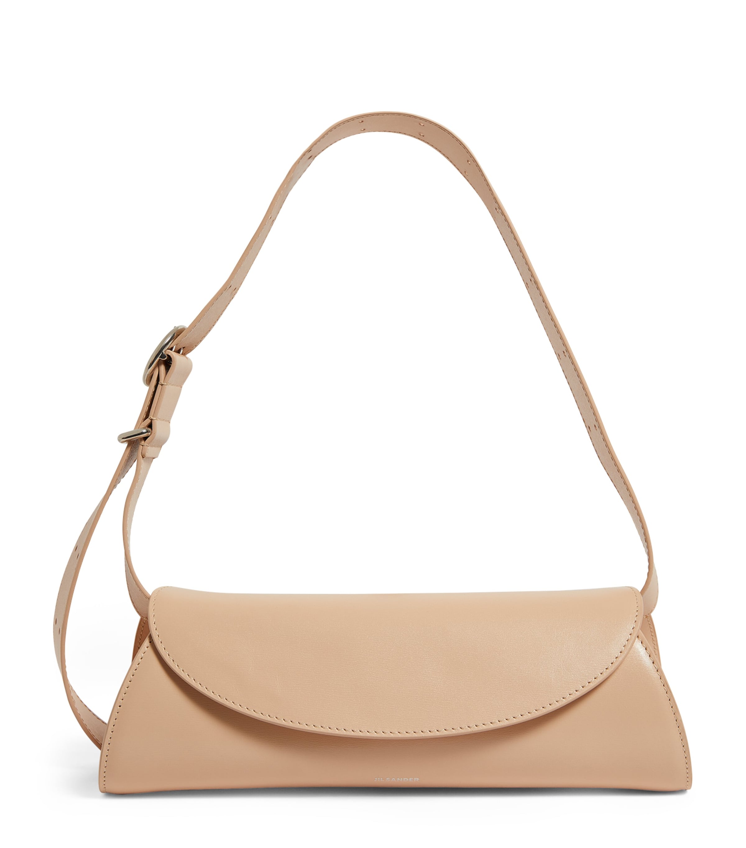 Jil Sander Leather Cannolo Shoulder Bag In Pink