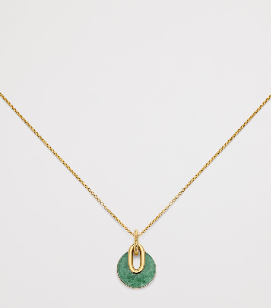 Monica Vinader x Kate Young Gold Vermeil and Green Aventurine Pendant Gold Vermeil Image 3