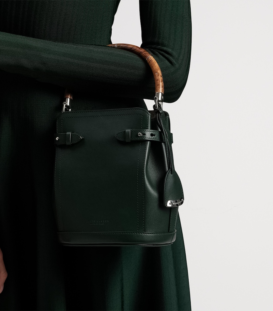 Small Leather The Ralph Bucket Bag REGENT GREEN Image 8