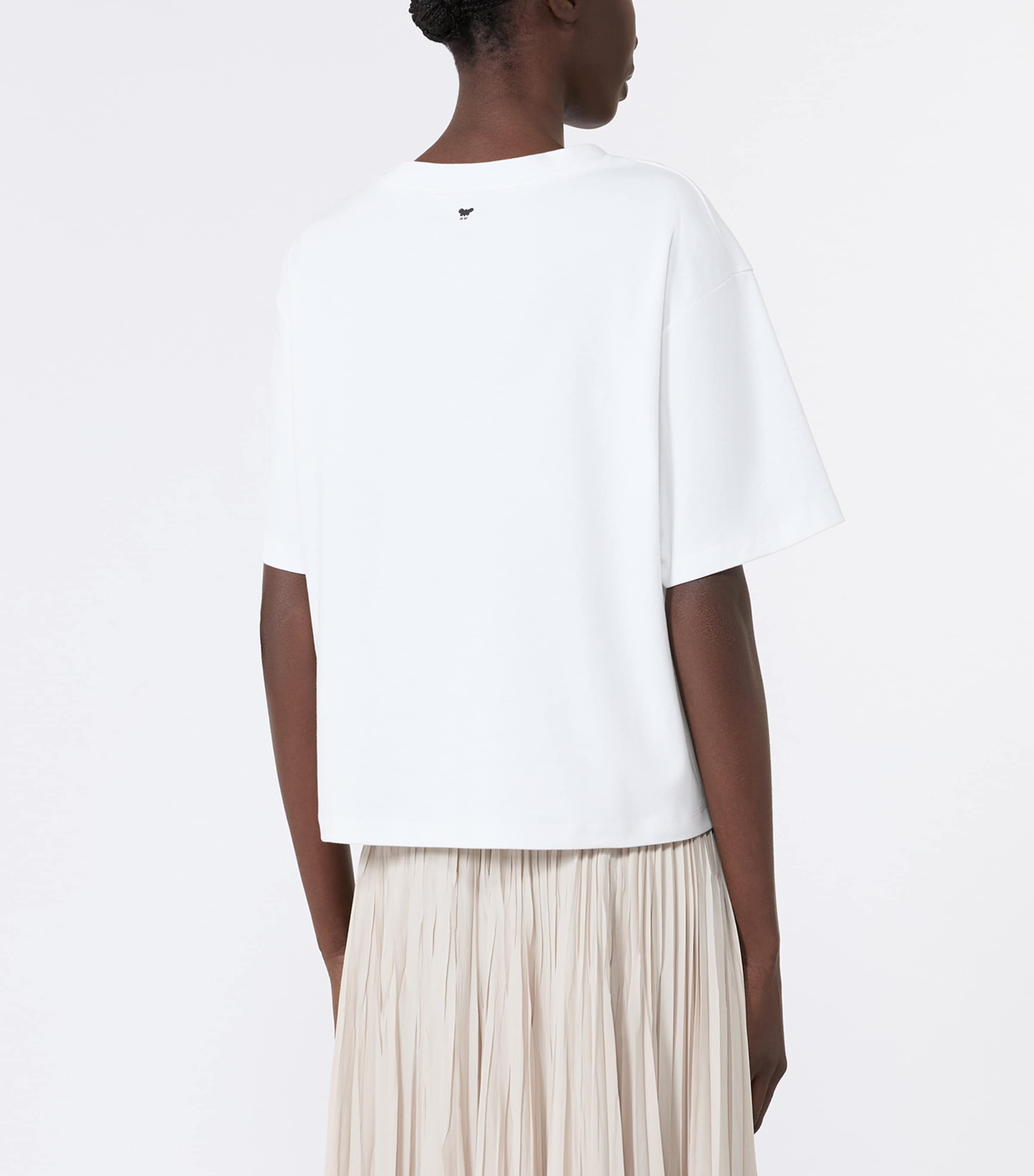 Weekend Max Mara Womens Cotton Lace Appliqué  T-Shirt White Image 3