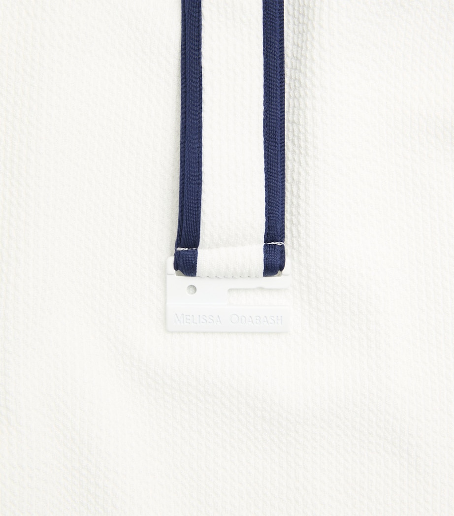 Melissa Odabash Womens Rio Belted Swimsuit White Ridges/navy Image 4