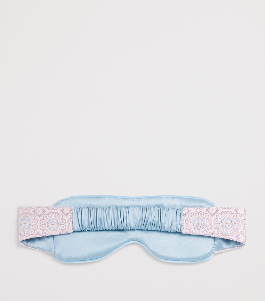 Silk Daisy Medallion Jacquard Eye Mask PINK/BLUE Image 3