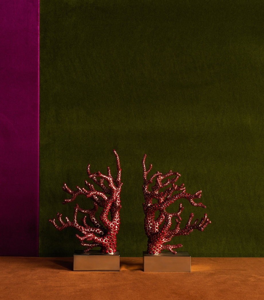 L'Objet Gold-Plated Cabochon Coral Bookend Image 3