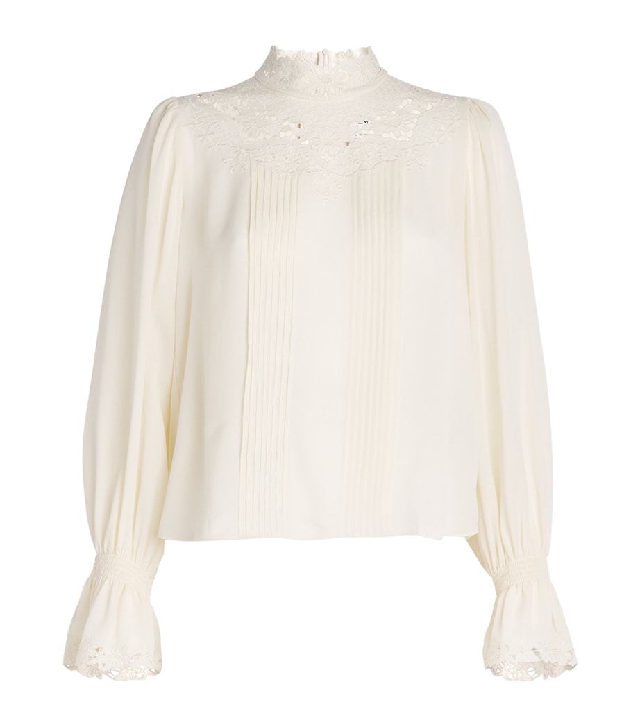 Silk Lace Blouse CREAM Image 1