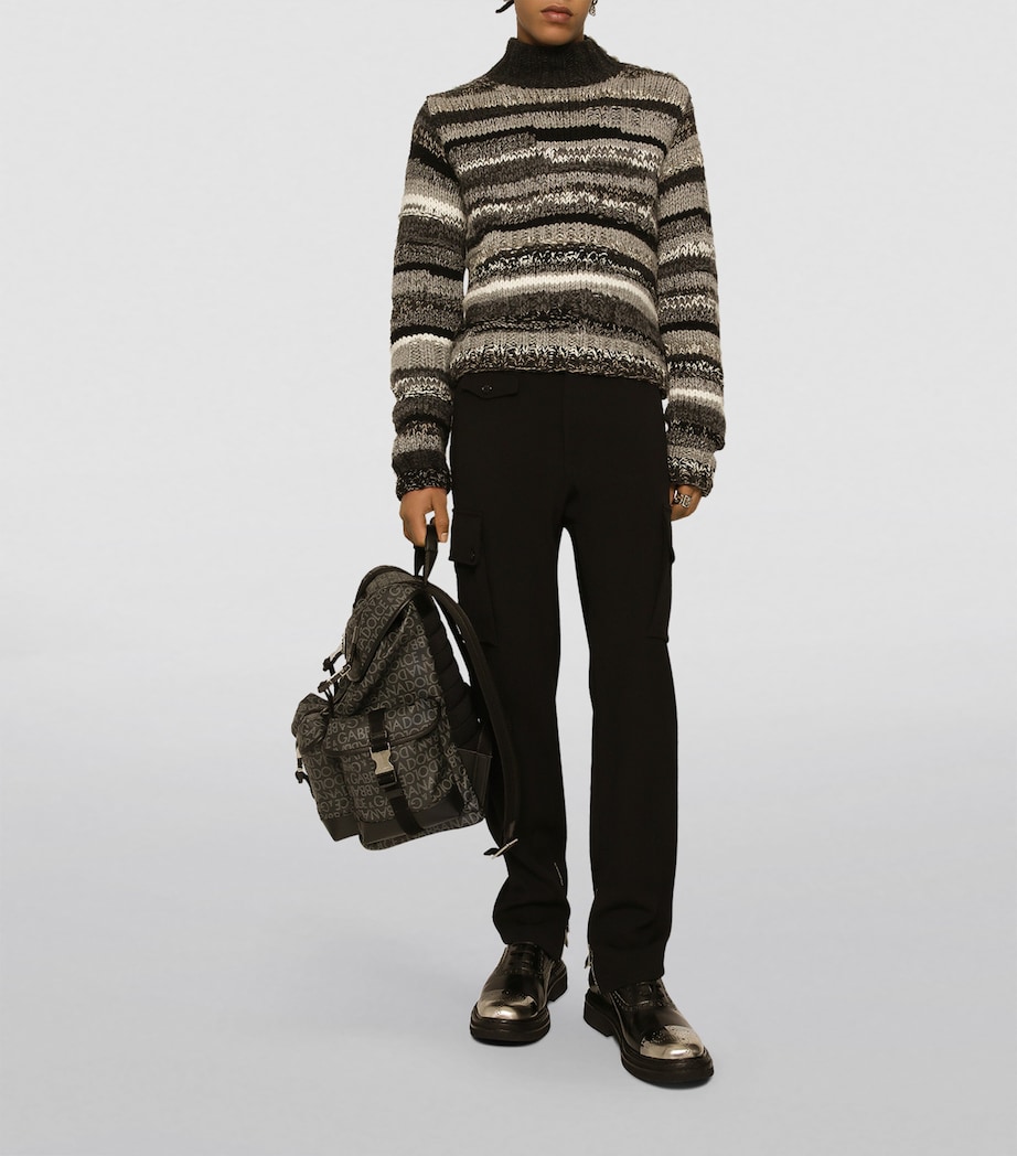 Logo-Plaque Backpack 8B969-BLACK/GREY Image 4