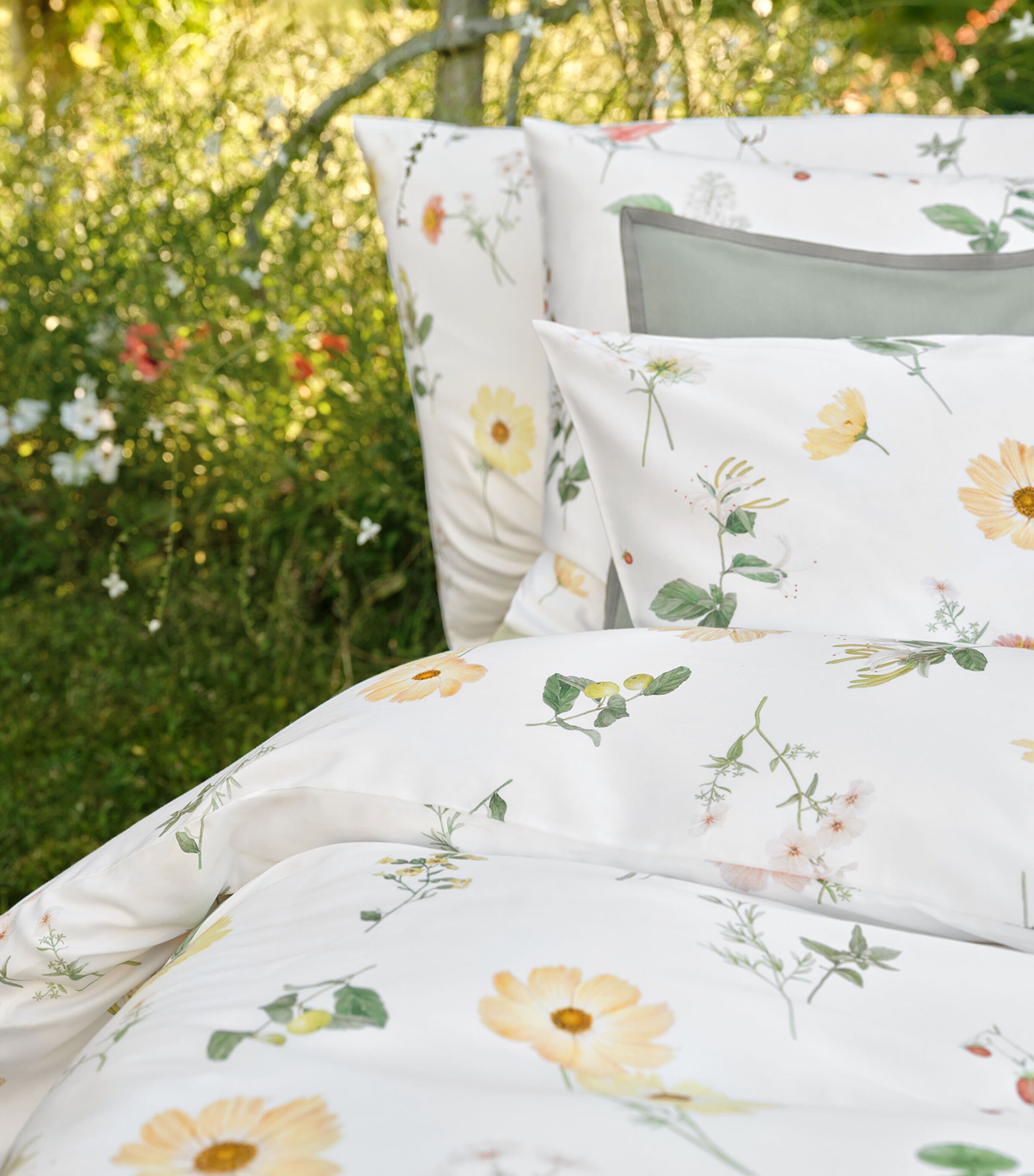 Schlossberg Cotton Sateen Zinnia Super King Duvet Cover (220cm x 260cm) Blanc Image 5