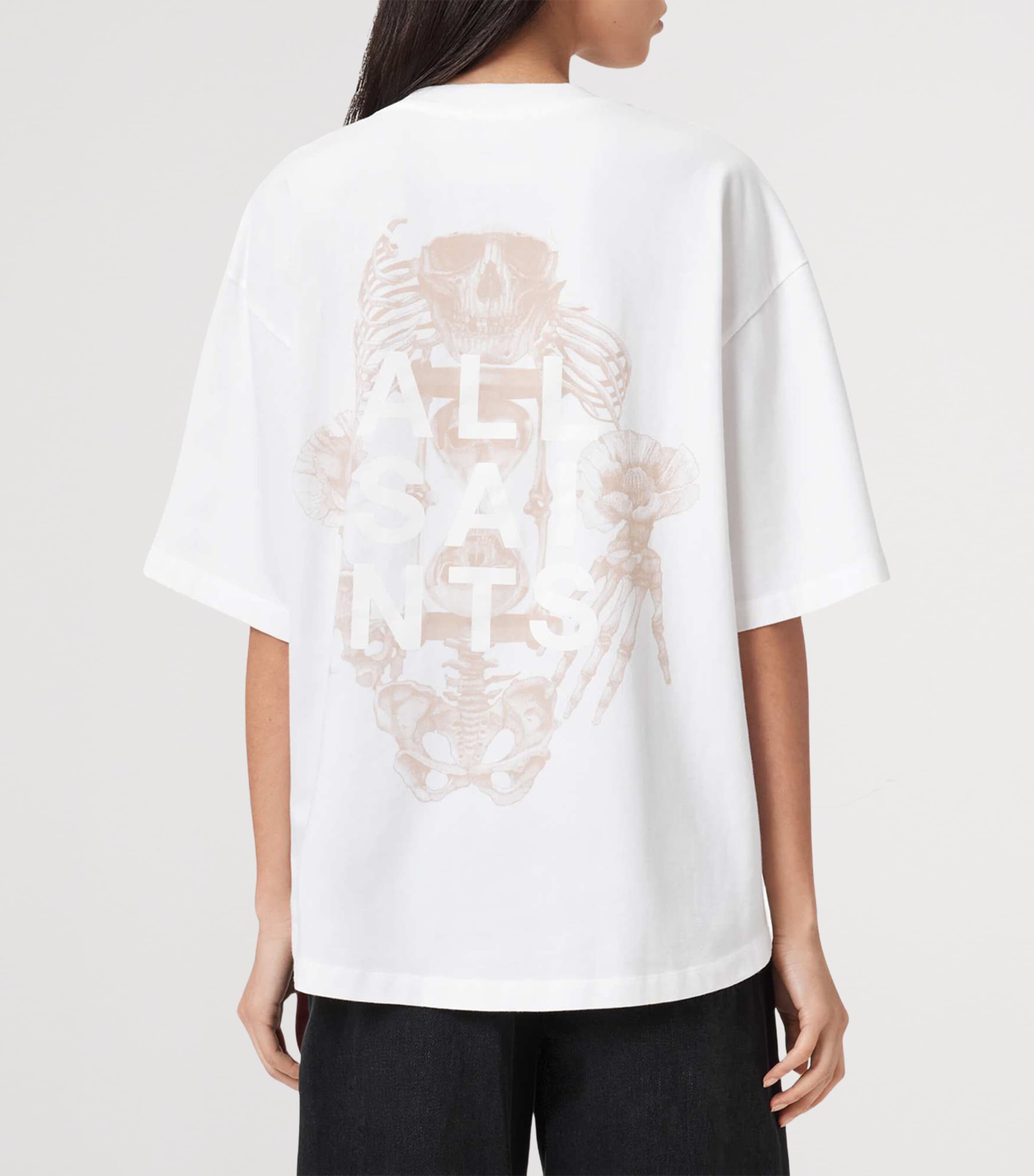 AllSaints Womens Organic Cotton Tempus Amelie T-Shirt Optic White Image 4