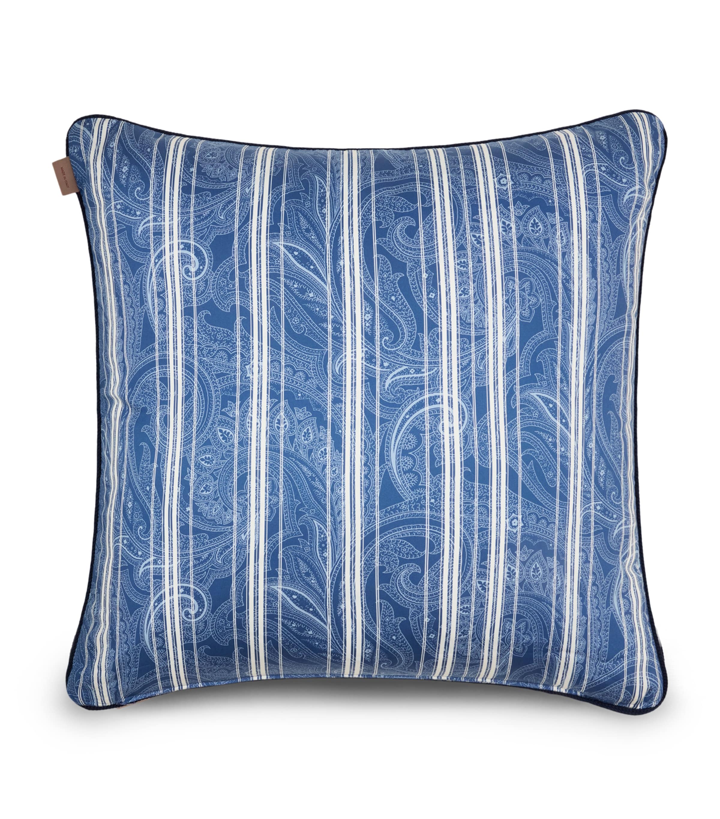 Etro Cotton Amalia Cushion (60cm x 60cm) Print On Blue Base Image 1